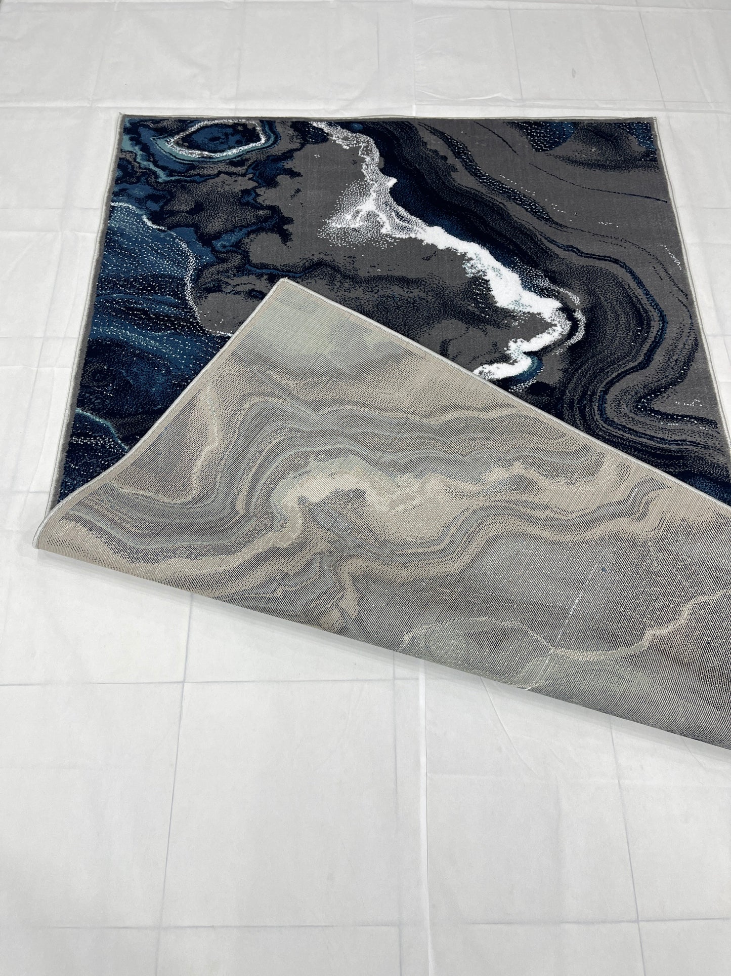 Modern polypropylene Rug,back woven(Article-3455-Grey)