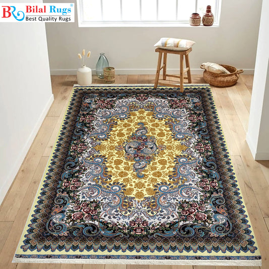 Irani Top Quality 
Mixture of 12 colours
1500 Reeds Acrylic Rug With Jute Back (03)
Size : 6.6 Ft Width x 9.6 Ft Length