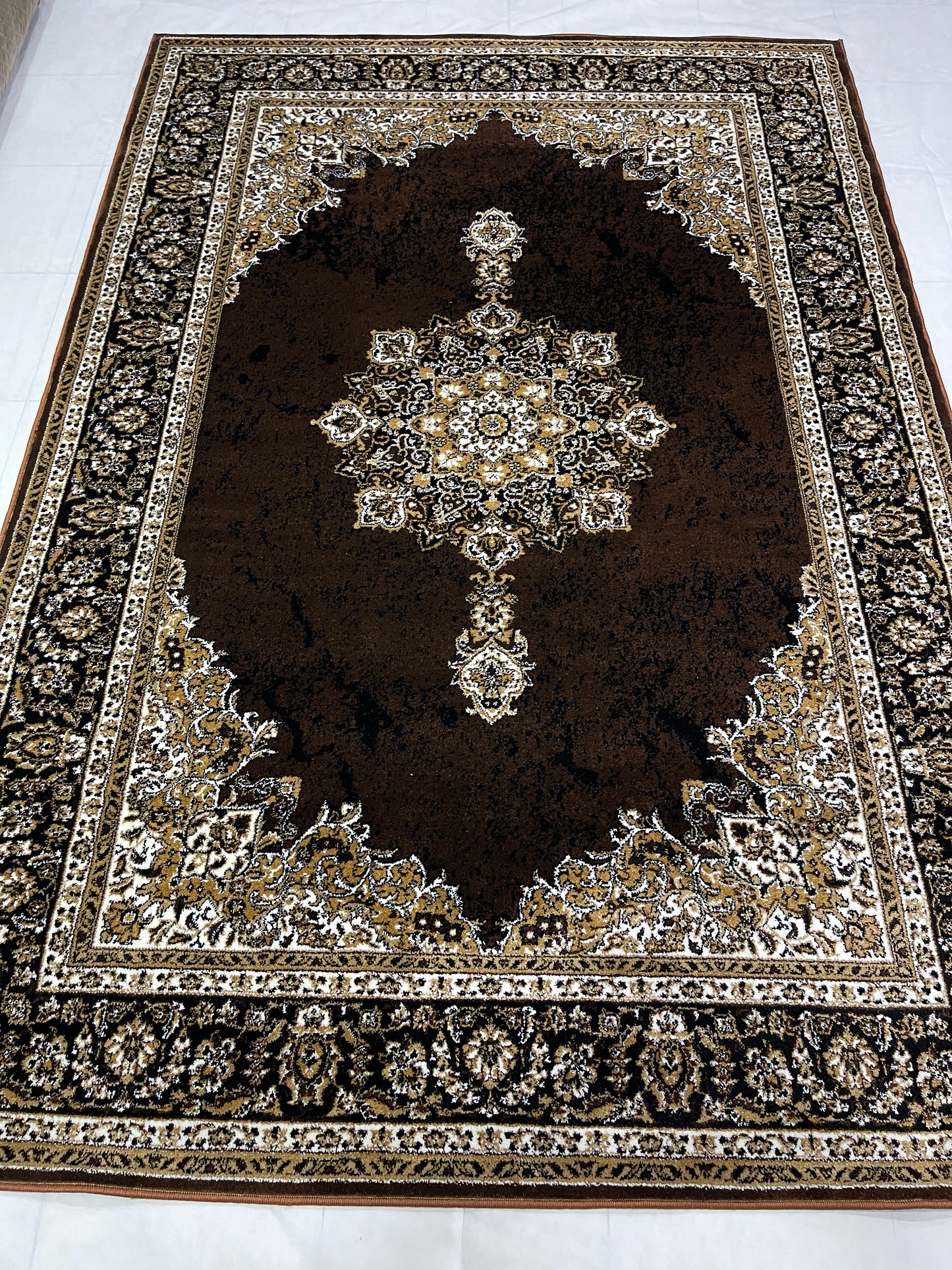 Persian polypropylene Rug,back woven(Article-45-Brown )