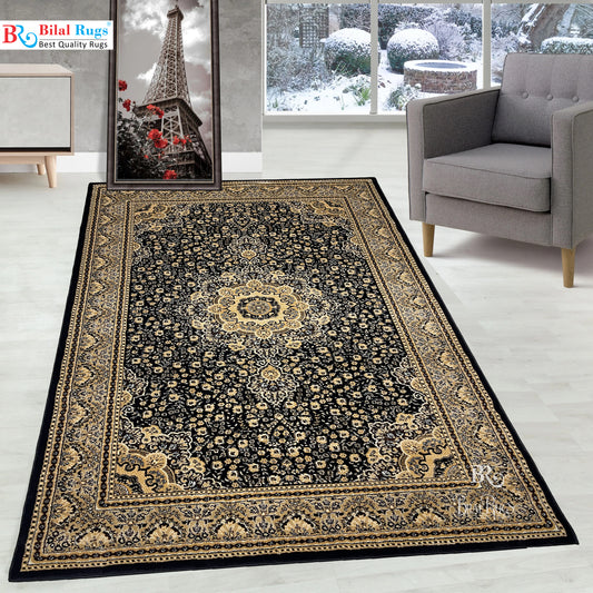 Persian polypropylene Rug,back woven(Article-04-Black)