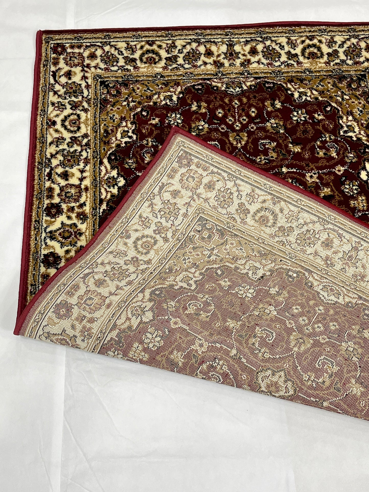 Persian Polypropylene Rug,Woven Back (Article-19-Red) Size : 3 ft width x 5 ft length (100cm x 150 cm)