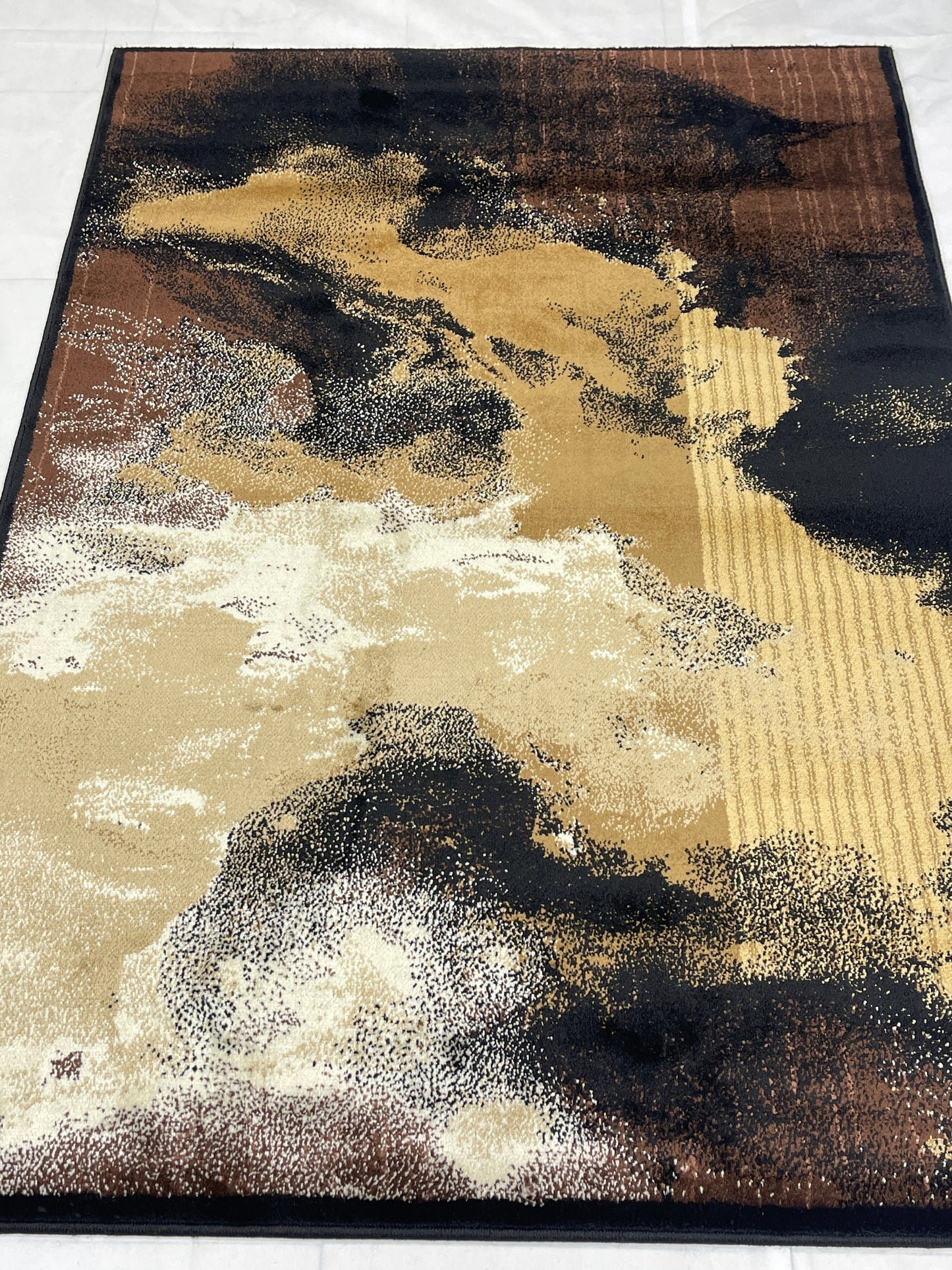 Modern Polypropylene Rug,back woven(Article-655-Black)