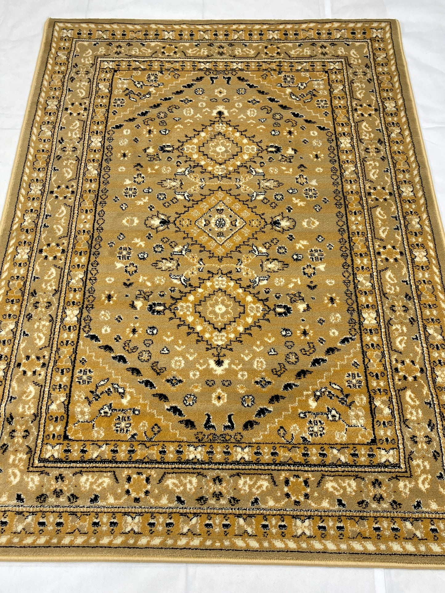 Persian Polypropylene Rug,Woven Back
(Article-65-Beige)
Size : 4 ft width x 5.6 ft length (120 cm x 170 cm)
