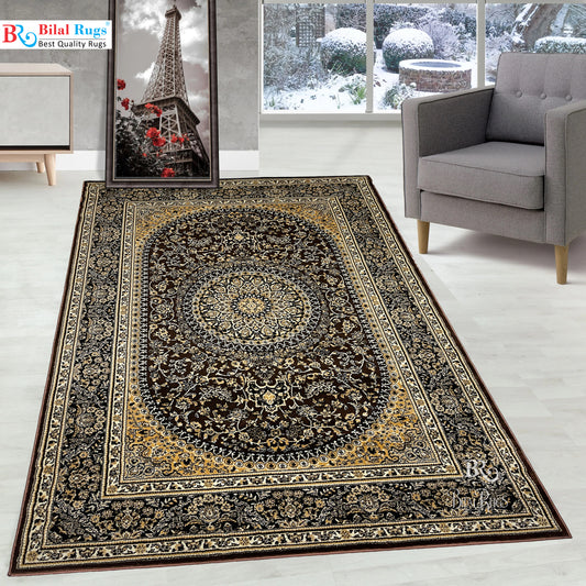Persian polypropylene Rug,back woven(Article-22-Brown)