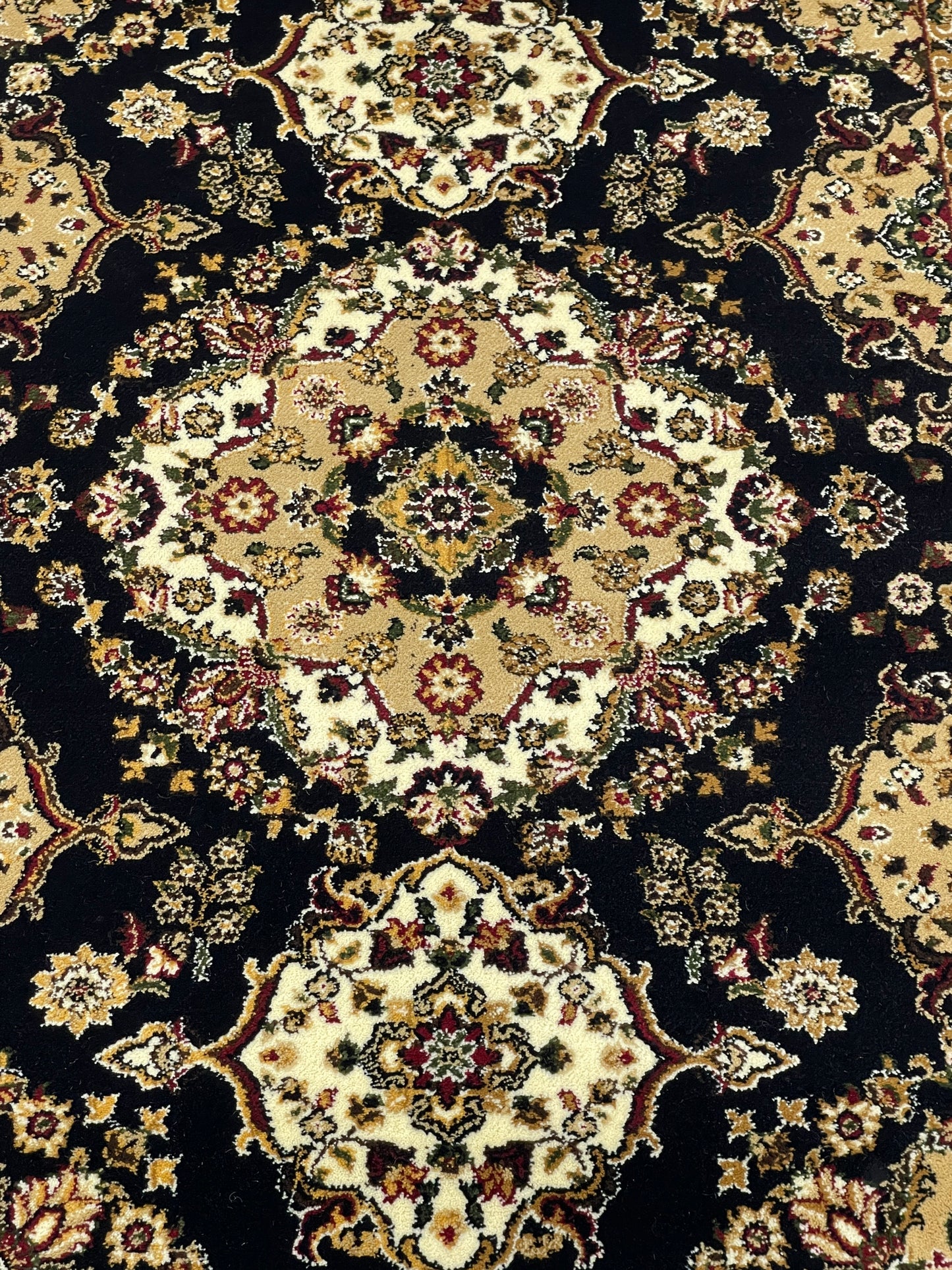 Persian Polypropylene Rug,back woven(Article-28-Black)
Size : 5ft width  x 7.3ft length (150cm x 220cm)