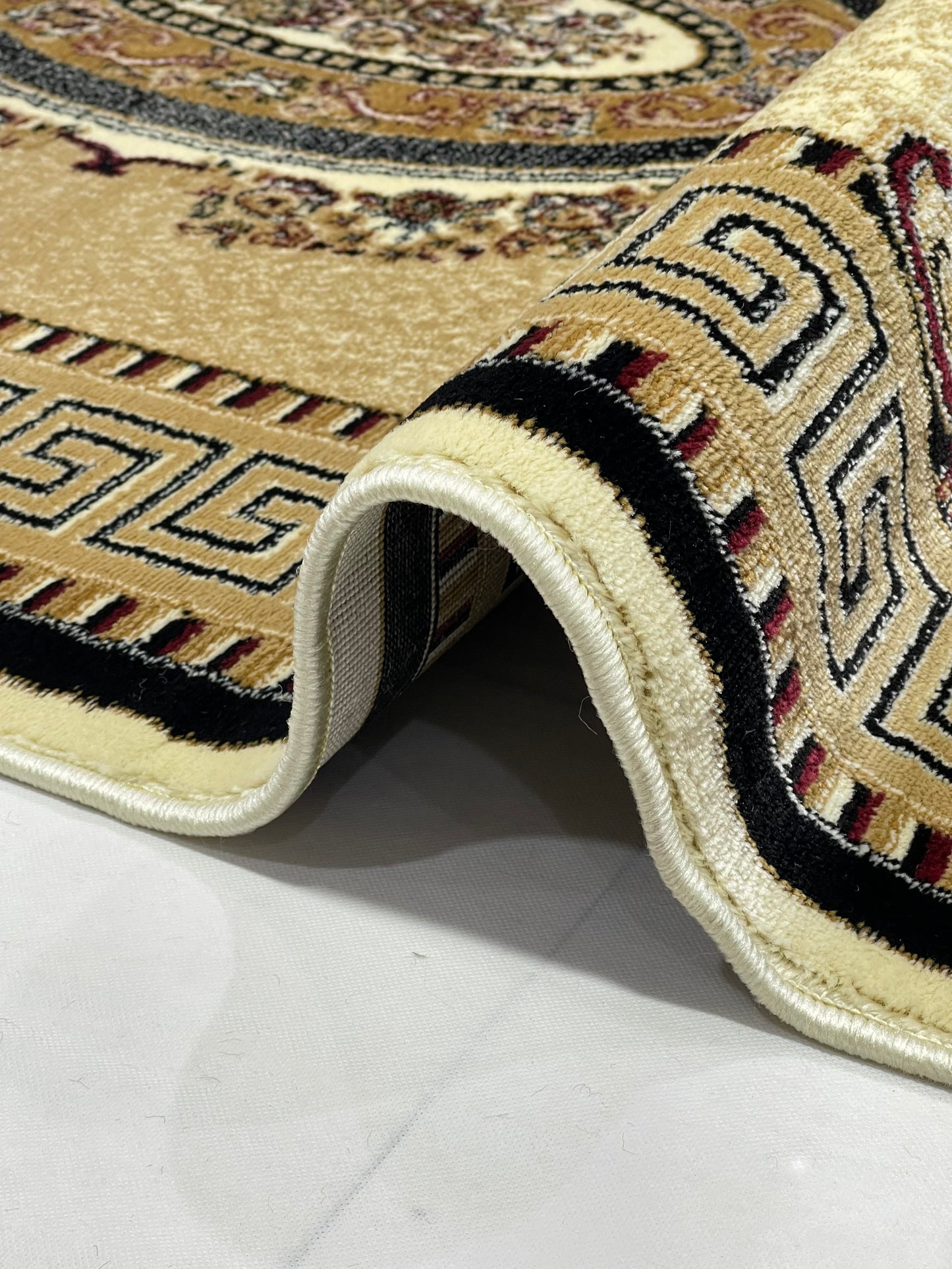 Versace Polypropylene Rug,back woven(Article-75-Off white)