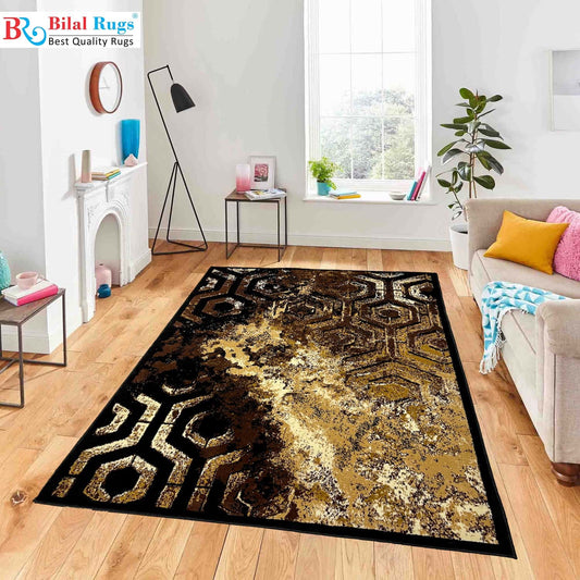 Modern polypropylene Rug,back woven(Article-3556-Black)