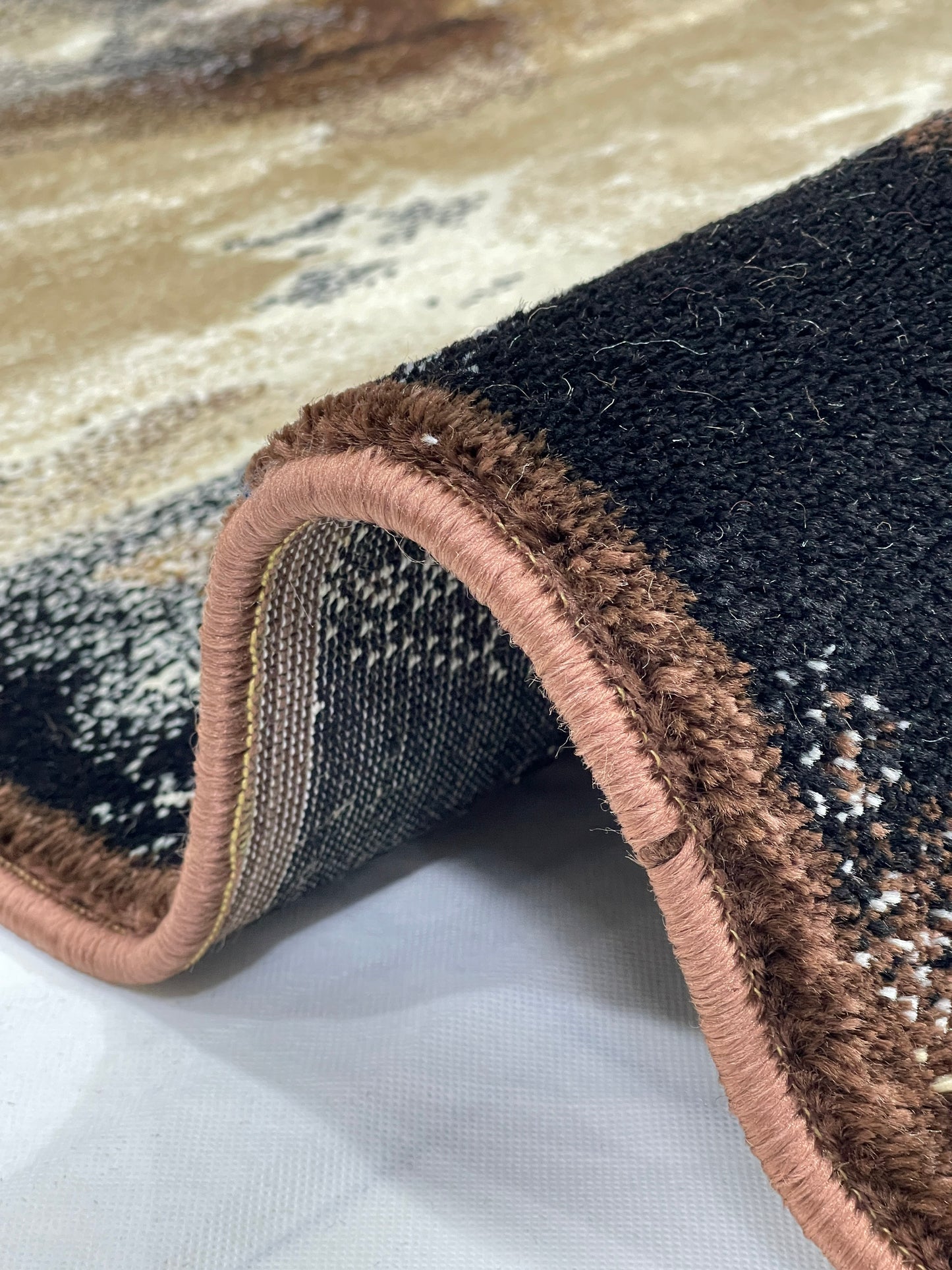 Modern polypropylene Rug,back woven(Article-663-Brown)