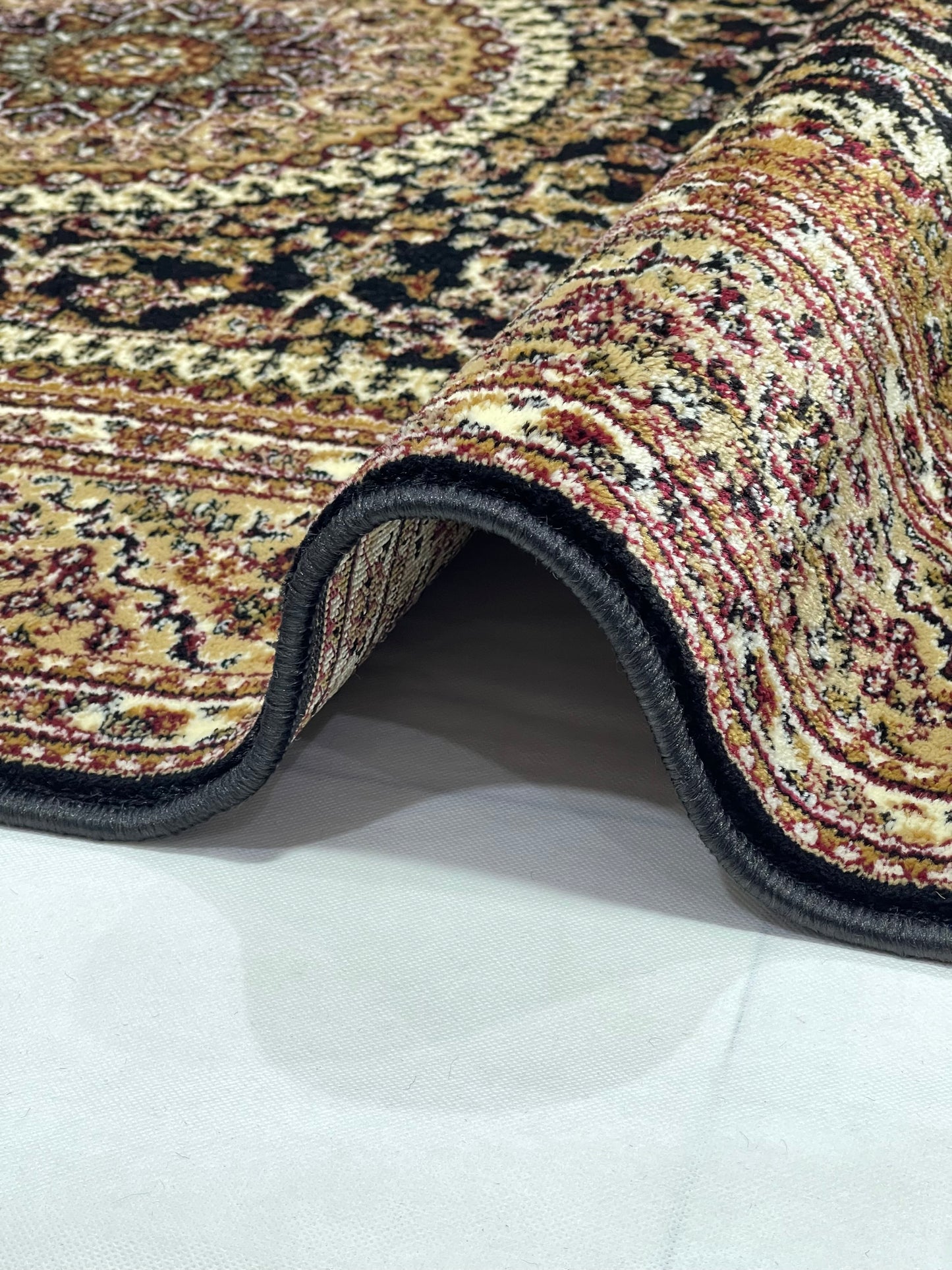 Persian polypropylene Rug,back woven(Article-22-Black)