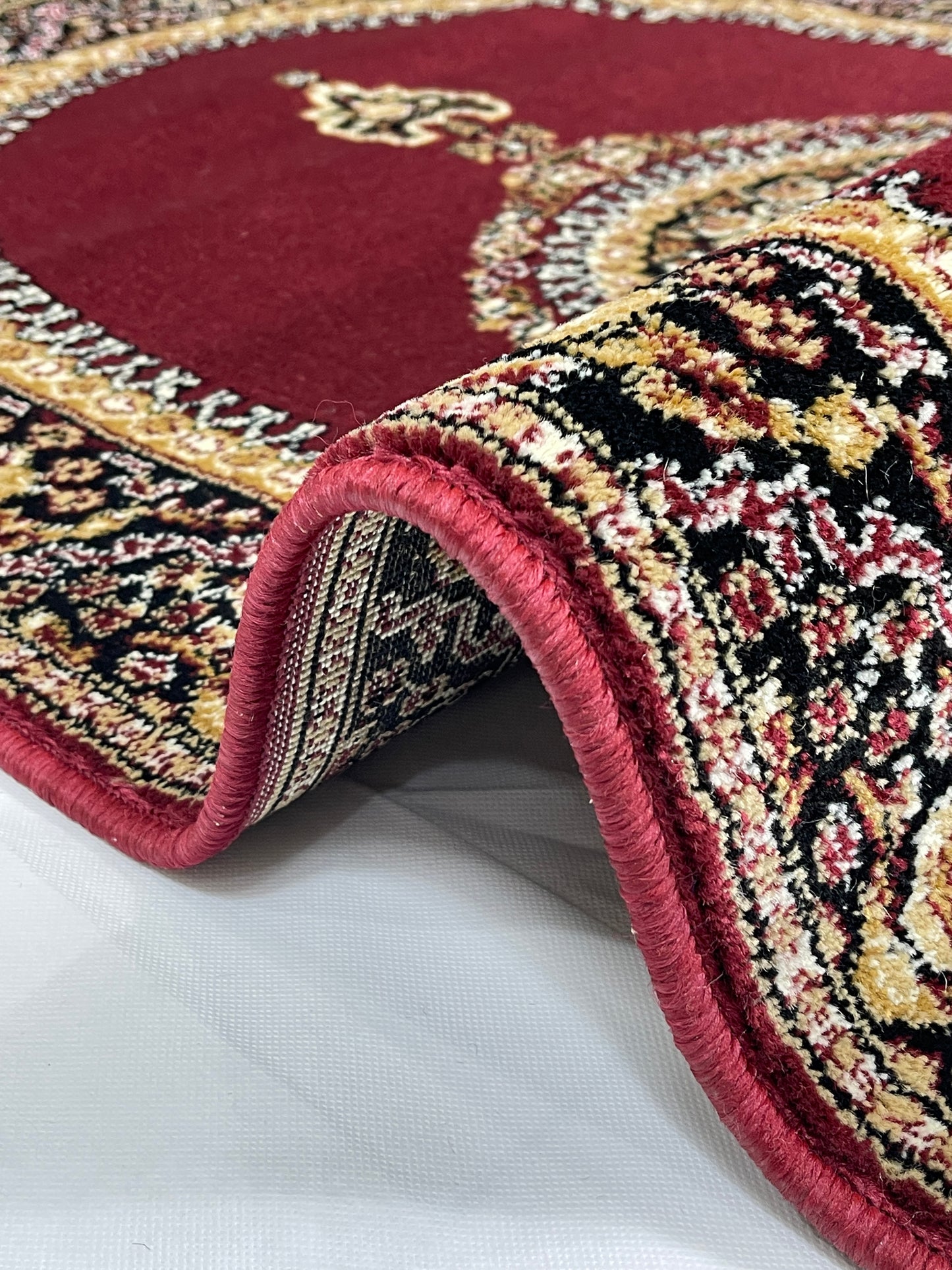 Persian Polypropylene Rug,Woven Back (Article-22-Red) Size : 3 ft width x 5 ft length (100cm x 150 cm)