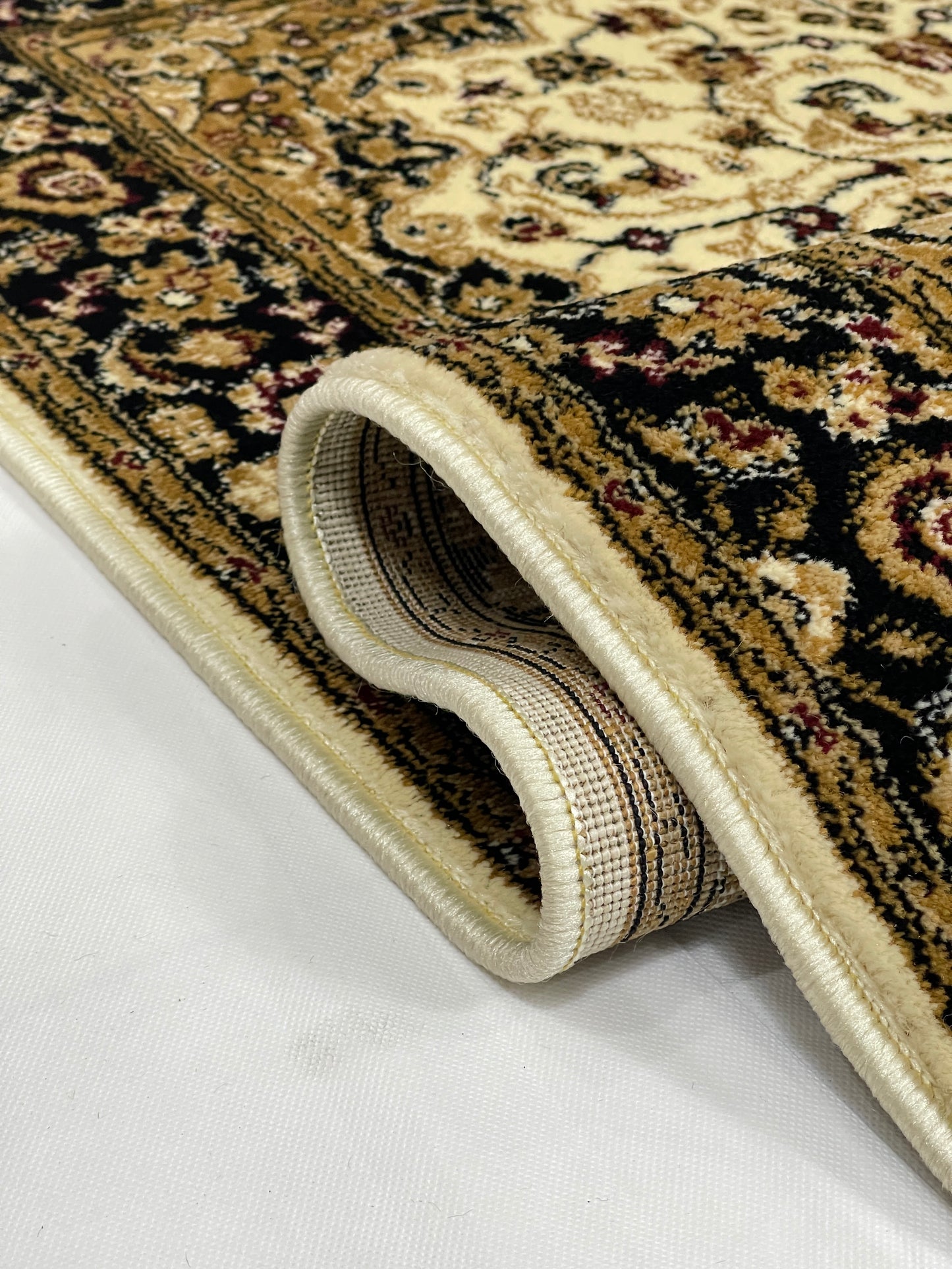 Persian Polypropylene Rug,Woven Back (Article-01-Off white) Size : 3 ft width x 5 ft length (100cm x 150 cm)