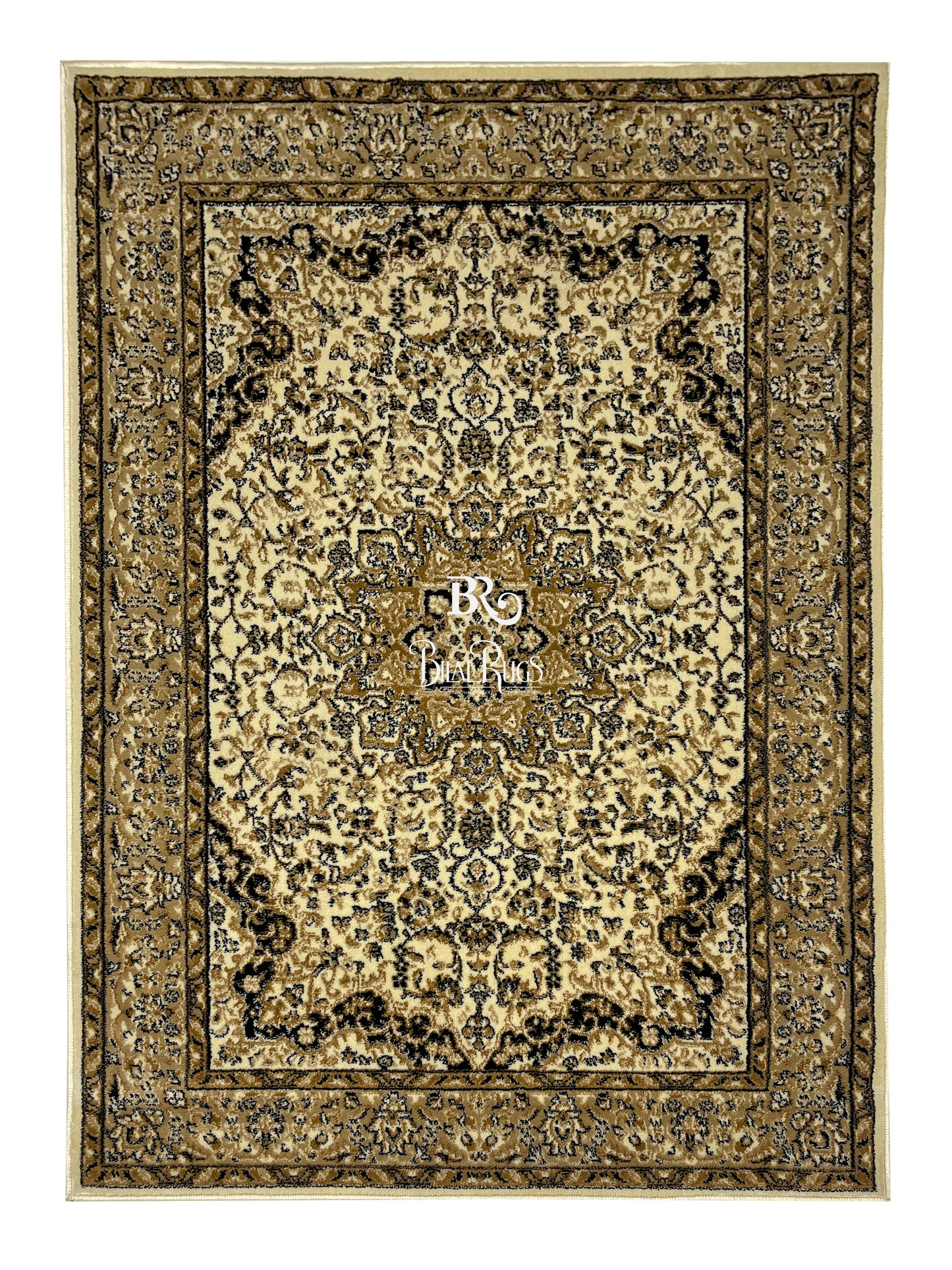 Persian polypropylene Rug,back woven(Article-20-Off white)
Size : 4 ft width x 5.6 ft length (120 cm x 170cm)