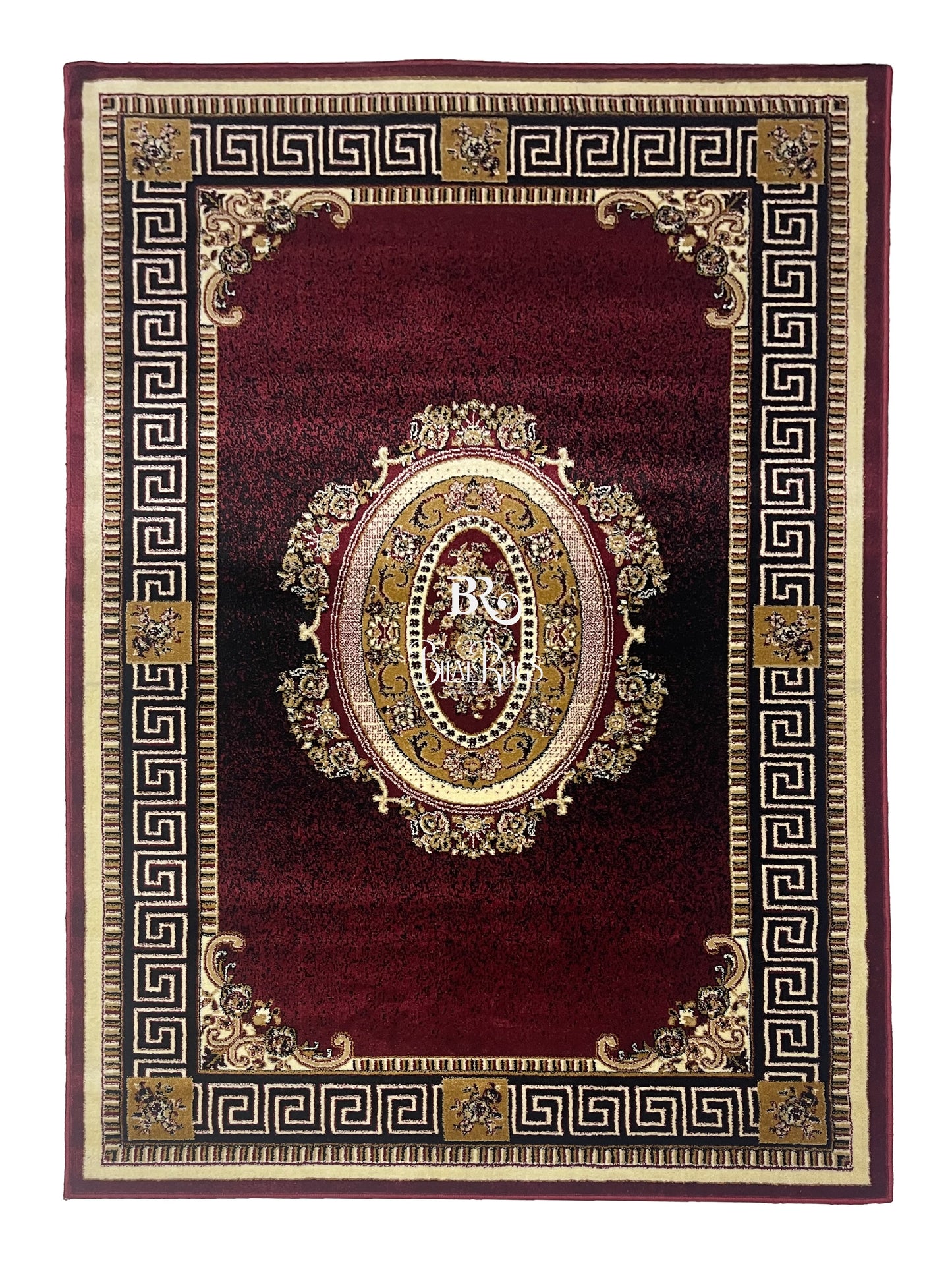 Versace Polypropylene Rug,back woven(Article-75-Red)