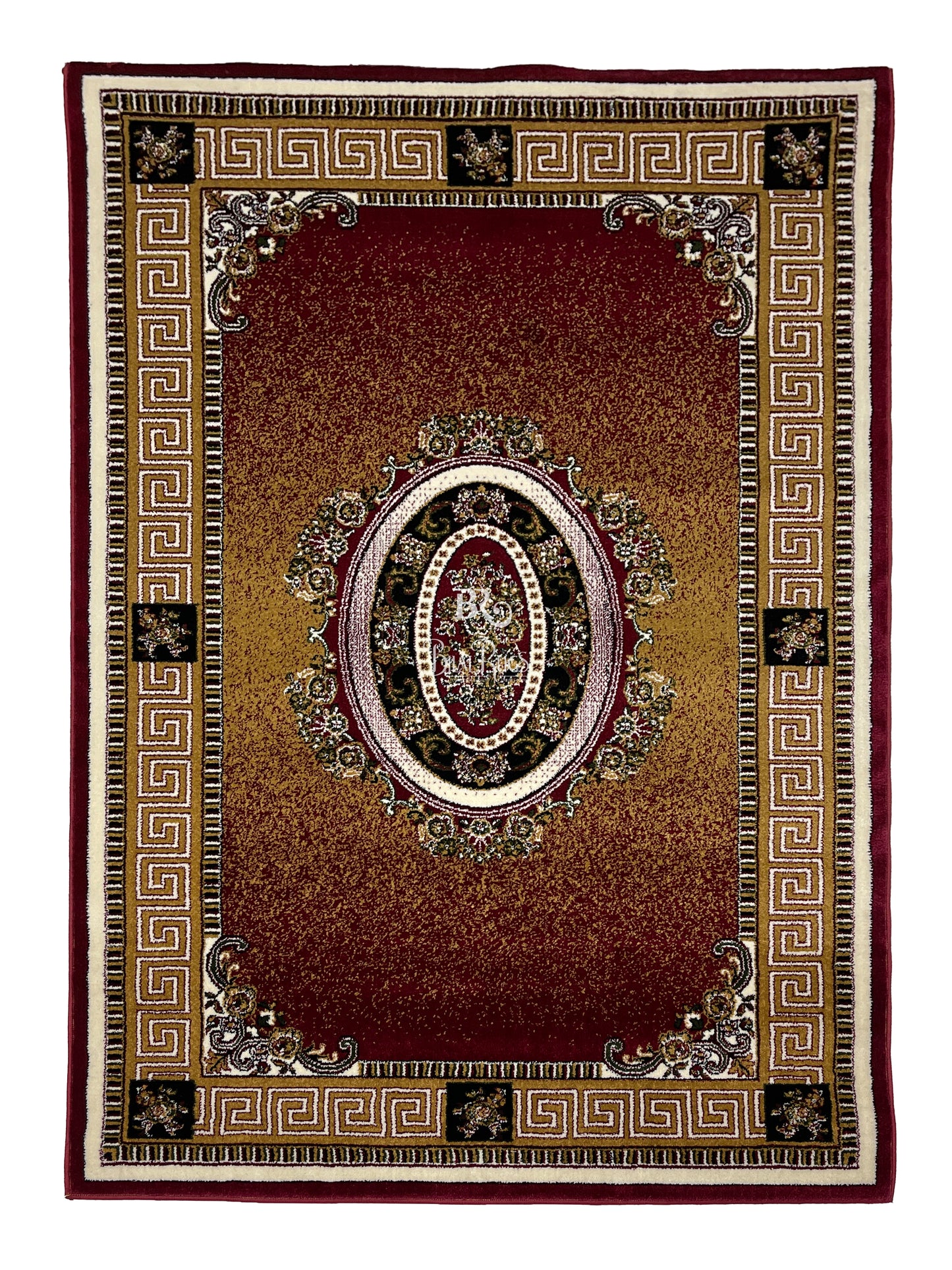 Versace Polypropylene Rug,back woven(Article-75-Red)
