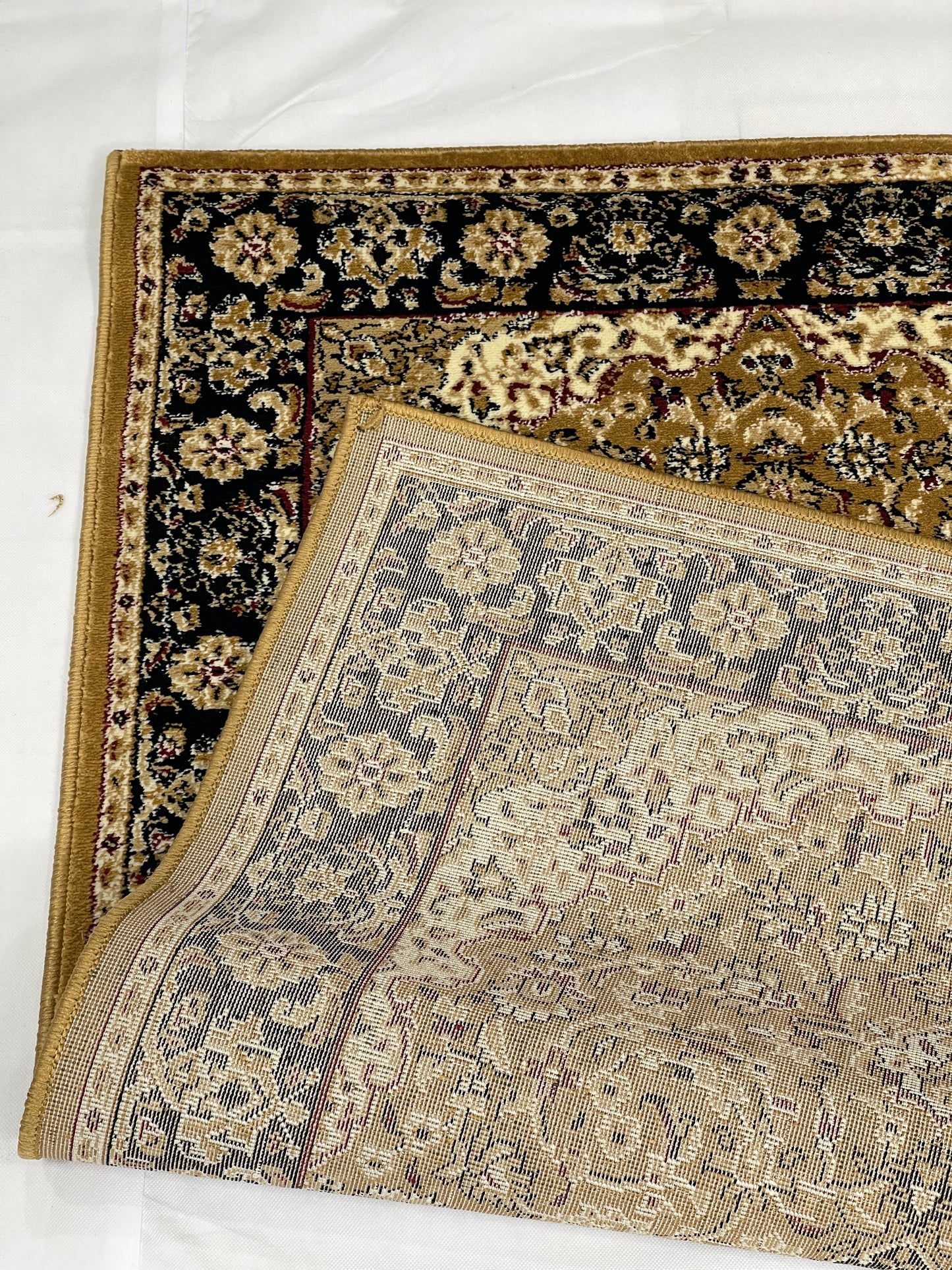 Persian Polypropylene Rug,Woven Back (Article-01-Gold) Size : 3 ft width x 5 ft length (100cm x 150 cm)