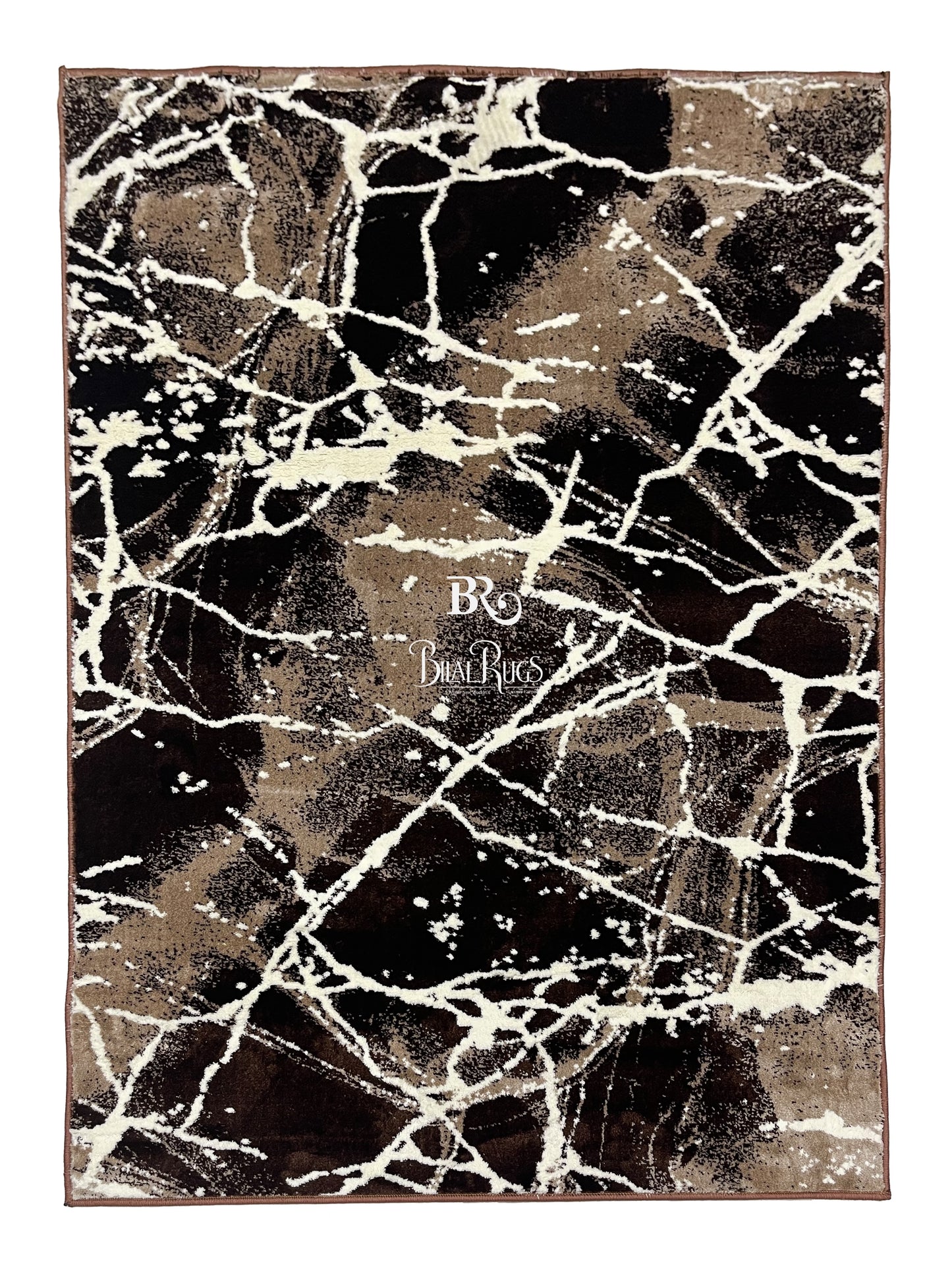 Polyester Silk Woven Rug.(Article-1559-Brown) Size : 4 ft width x 5.6 ft length