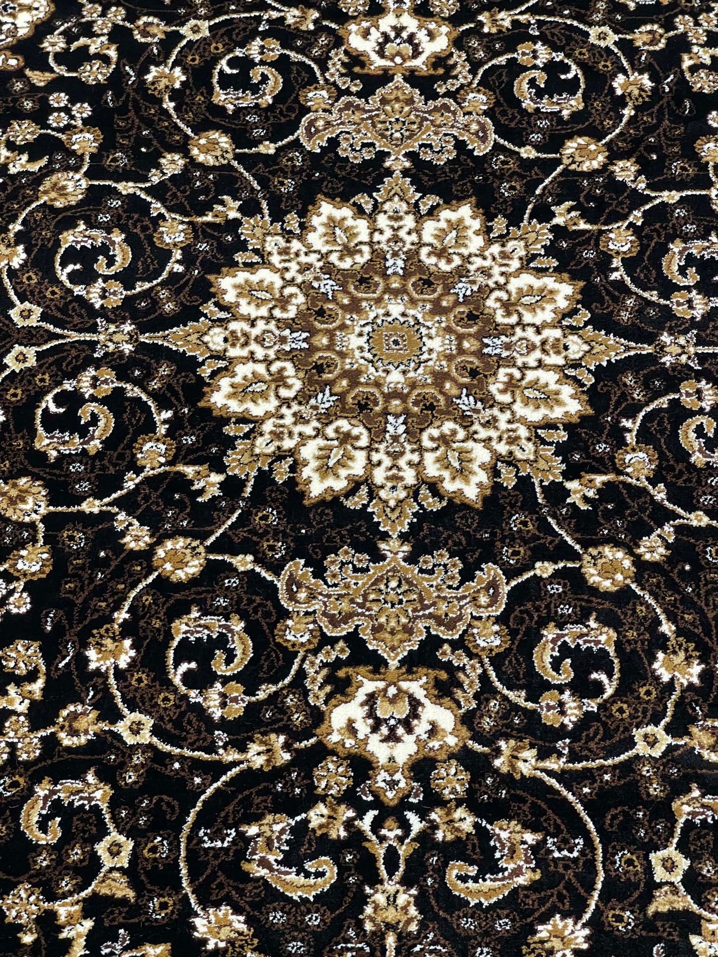 Persian polypropylene Rug,back woven(Article-25-Black)