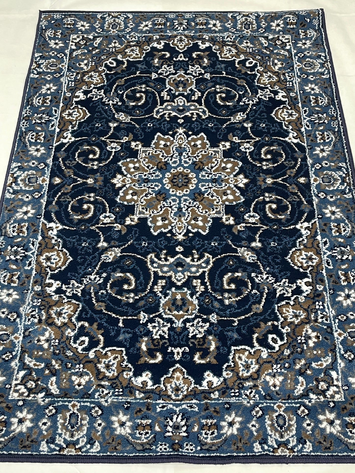 Persian Polypropylene Rug,Woven Back (Article-19-Dark Blue) Size : 3 ft width x 5 ft length (100cm x 150 cm)