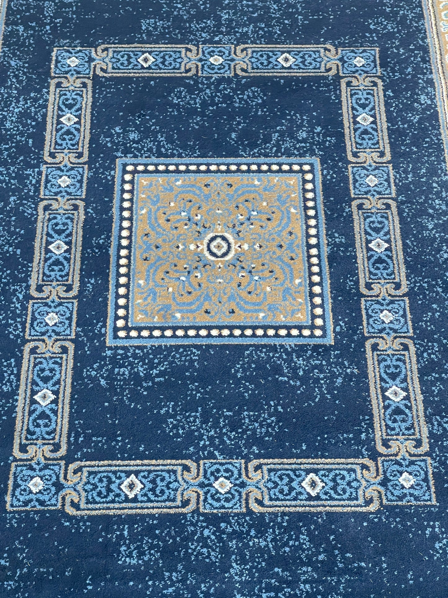 Persian polypropylene Rug,back woven(Article-868-Blue ) Size : 5ft width  x 7.3ft length (150cm x 220cm)