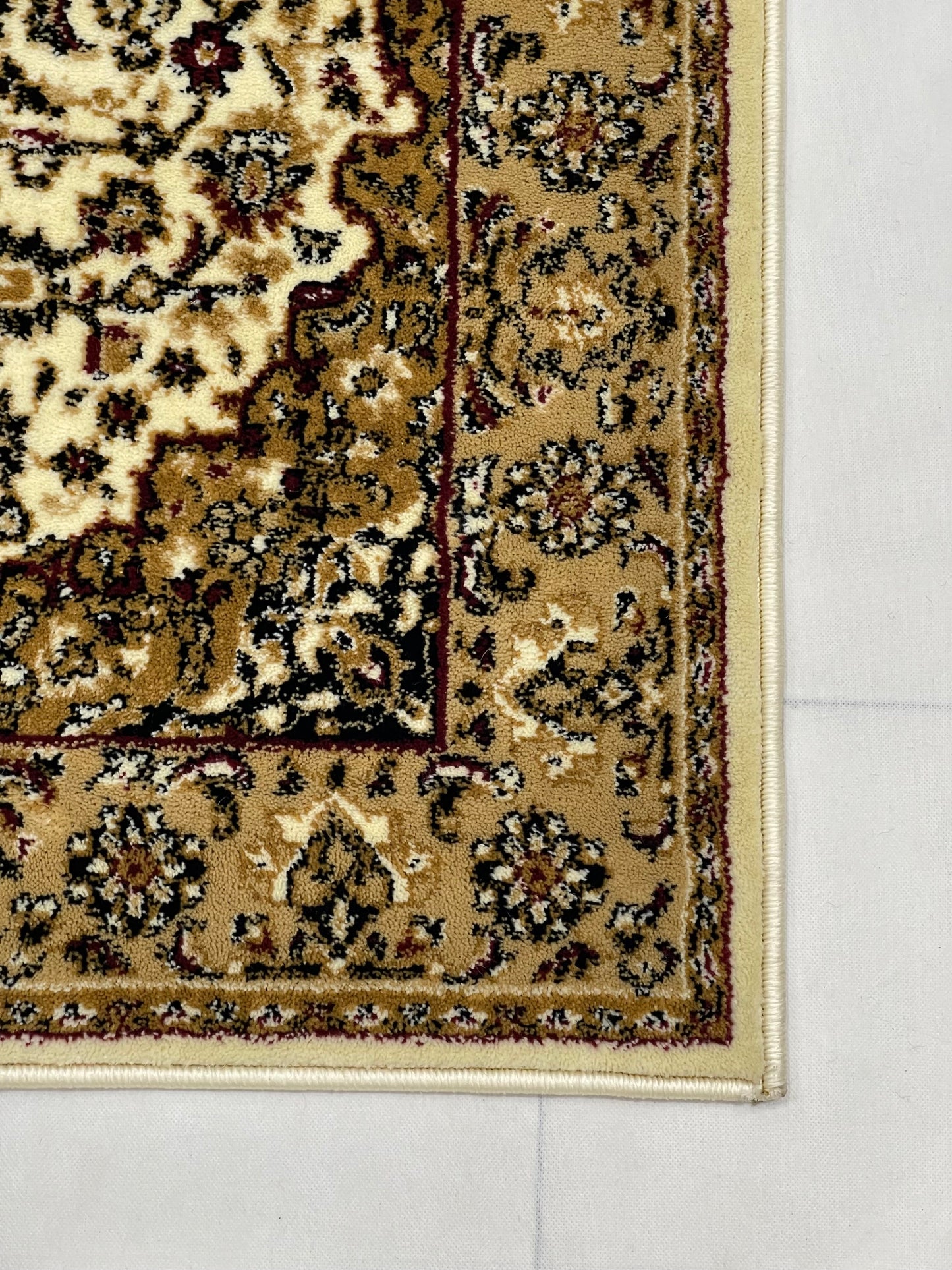 Persian Polypropylene Rug,Woven Back (Article-01-Off White) Size : 3 ft width x 5 ft length (100cm x 150 cm)