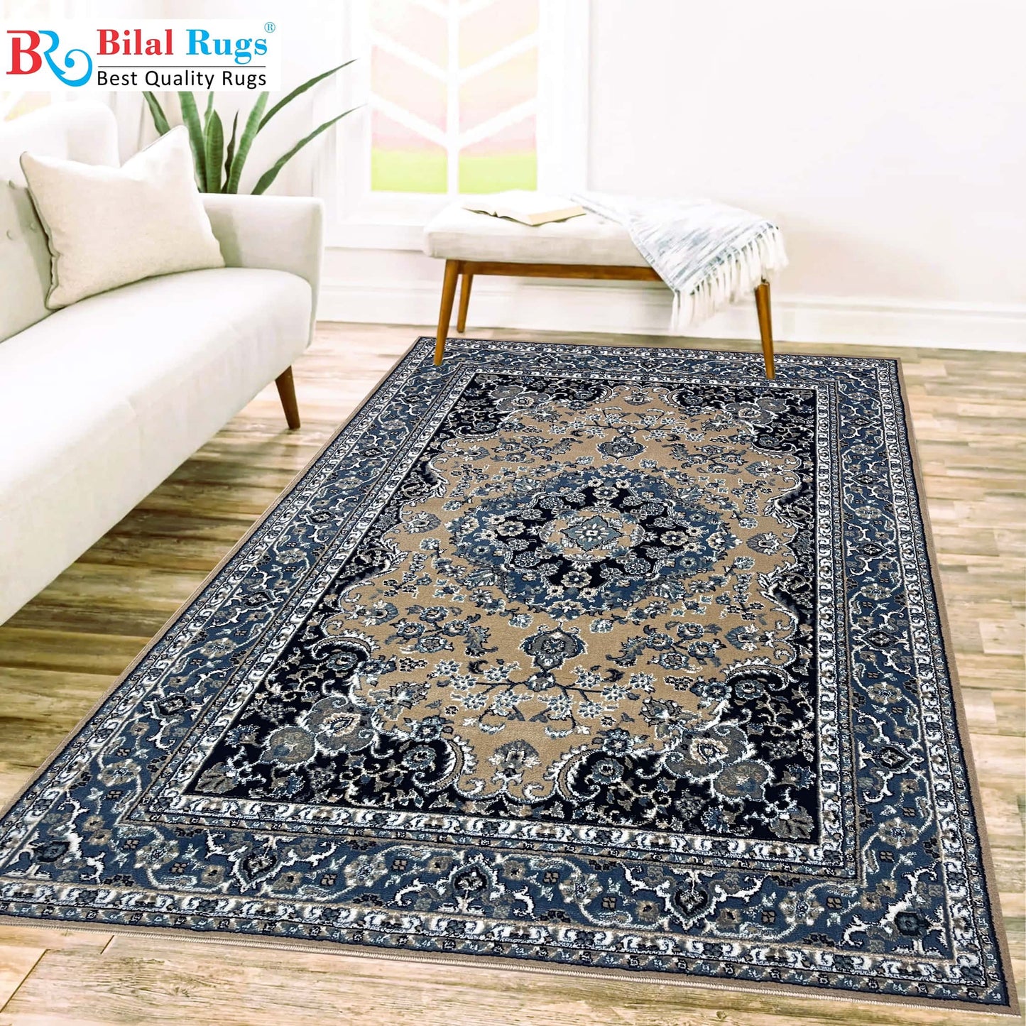 Persian polypropylene Rug,back woven(Article-37-Mink)