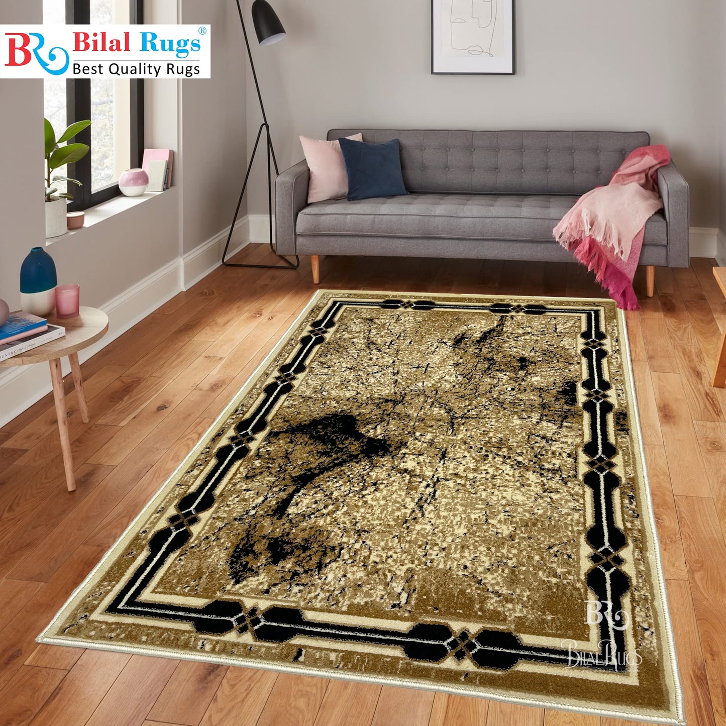 Modern Polypropylene Rug,Woven Back
(Article-68-Beige)
Size : 3 ft width x 5 ft length (100cm x 150 cm)
