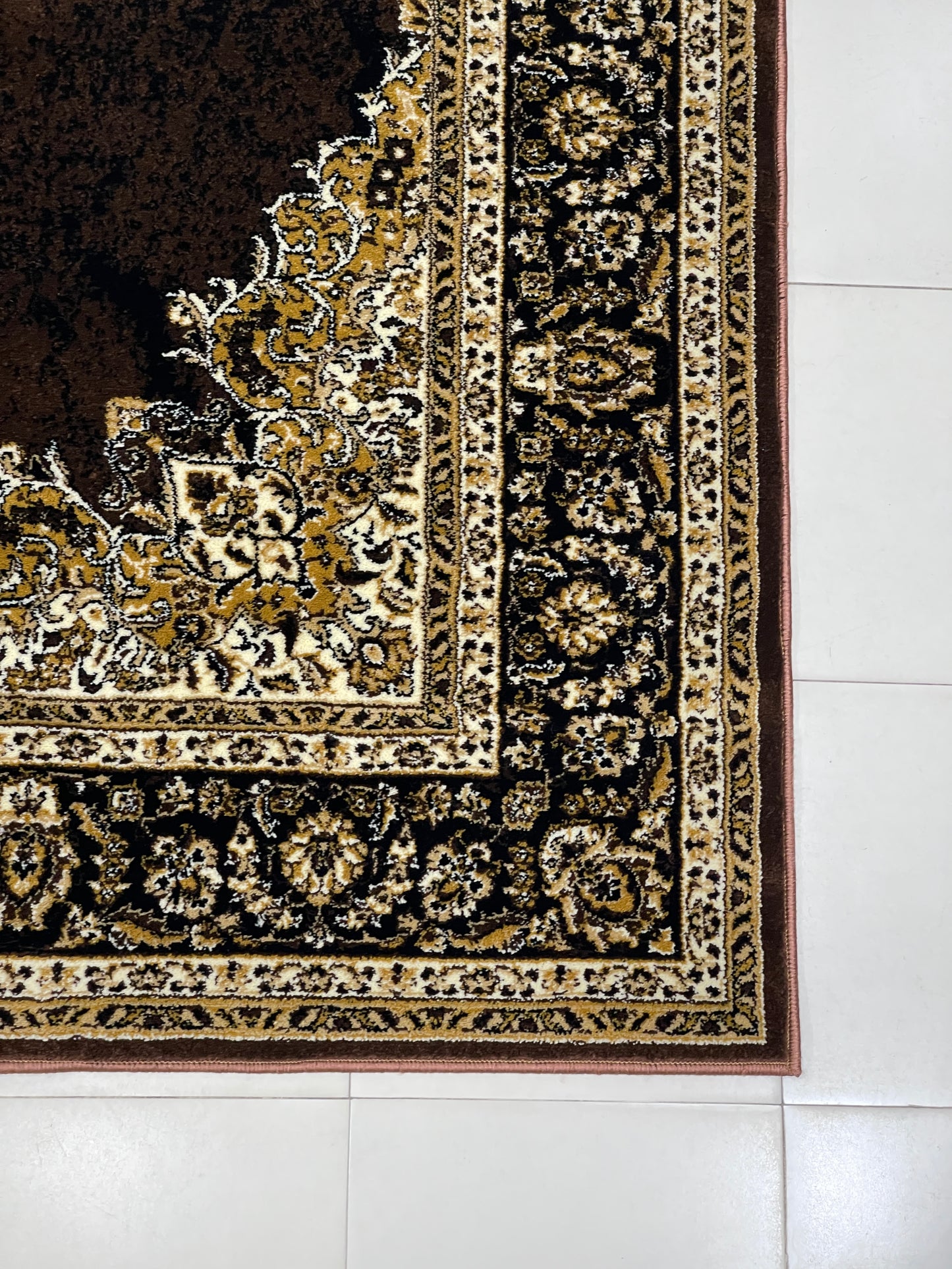 Persian polypropylene Rug,back woven(Article-42-Brown)