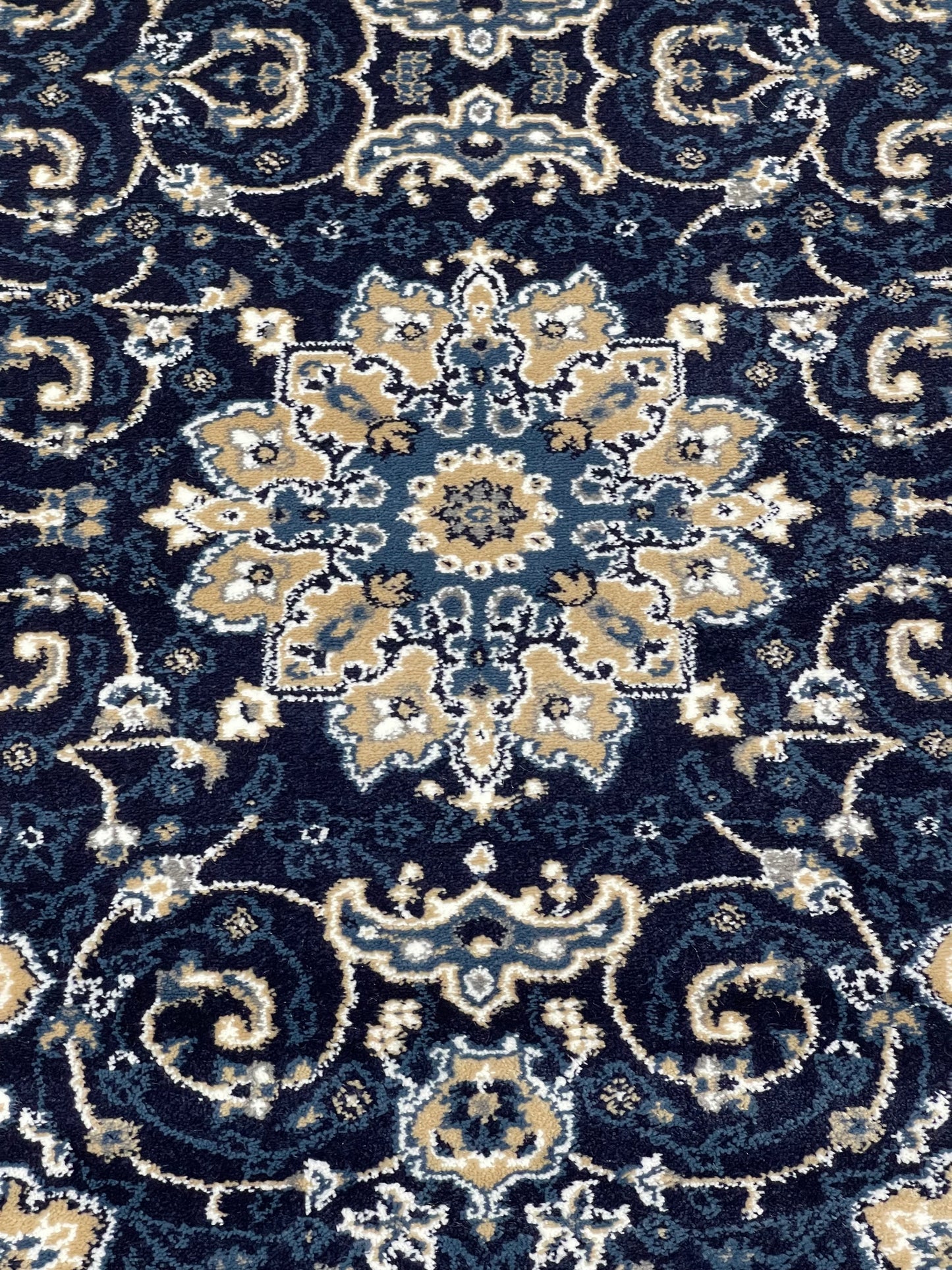 Blue Persian Polypropylene Woven Rug.  Size : 2.6 ft width x 6.6 ft length  (80 cm x 200cm)