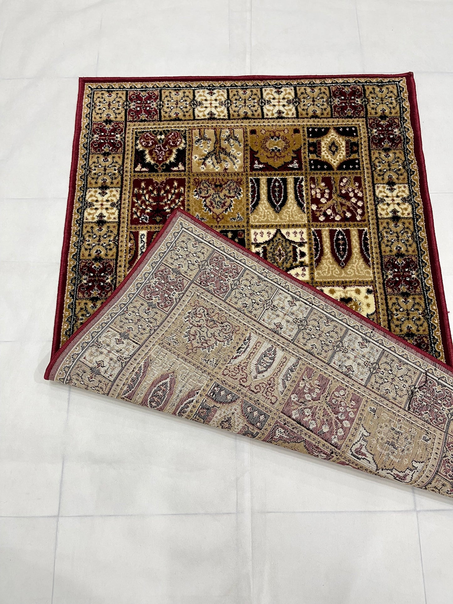 Persian Polypropylene Rug,Woven Back (Article-120-Red) Size : 3 ft width x 5 ft length (100cm x 150 cm)