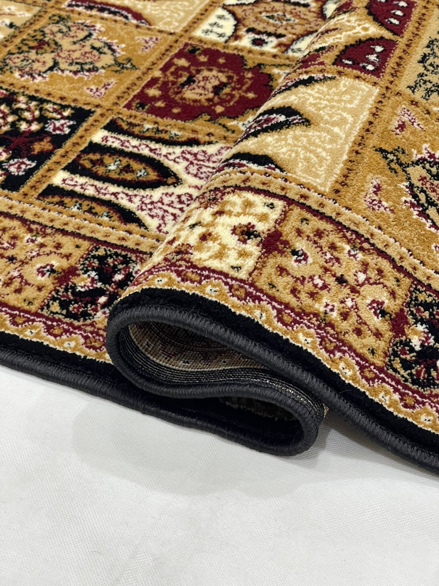 Persian Polypropylene Rug,Woven Back (Article-120-Black) Size : 3 ft width x 5 ft length (100cm x 150 cm)