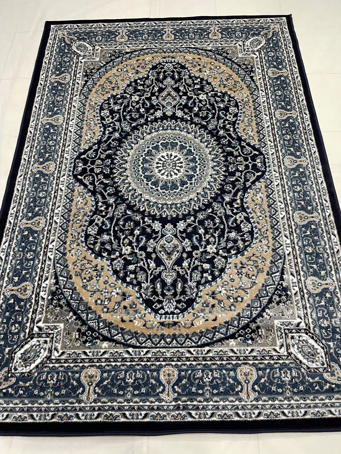Persian  Polypropylene Rug,back woven(Article-27-Blue)
Size : 5ft width  x 7.3ft length (150cm x 220cm)