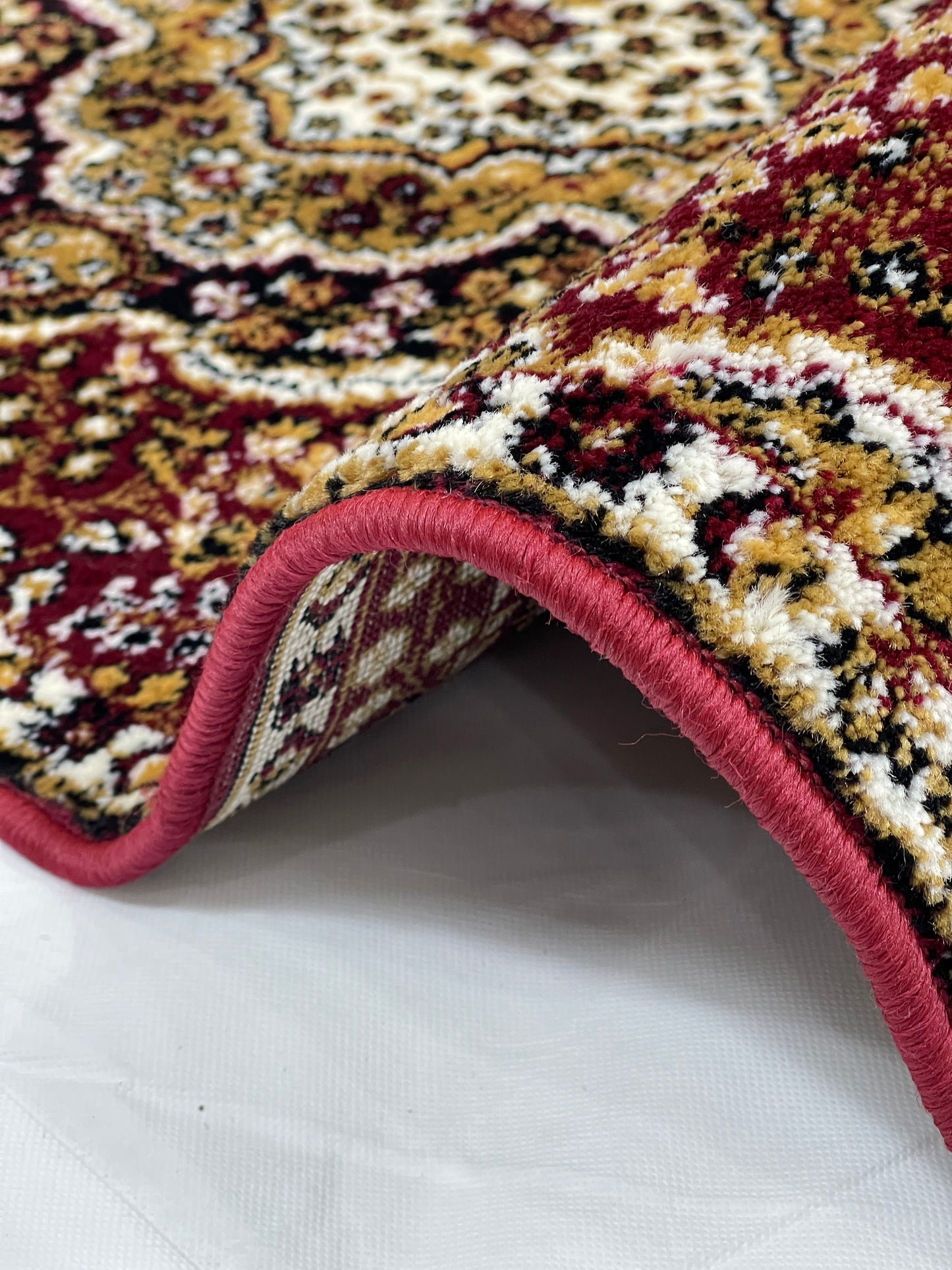 Red Persian Polypropylene Woven Rug.  Size : 2.6 ft width x 6.6 ft length  (80 cm x 200cm)