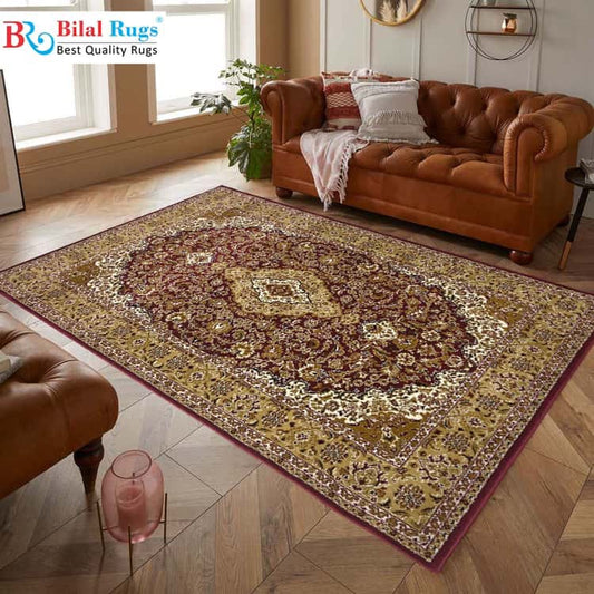 Persian polypropylene Rug,back woven (Article-01-Red)