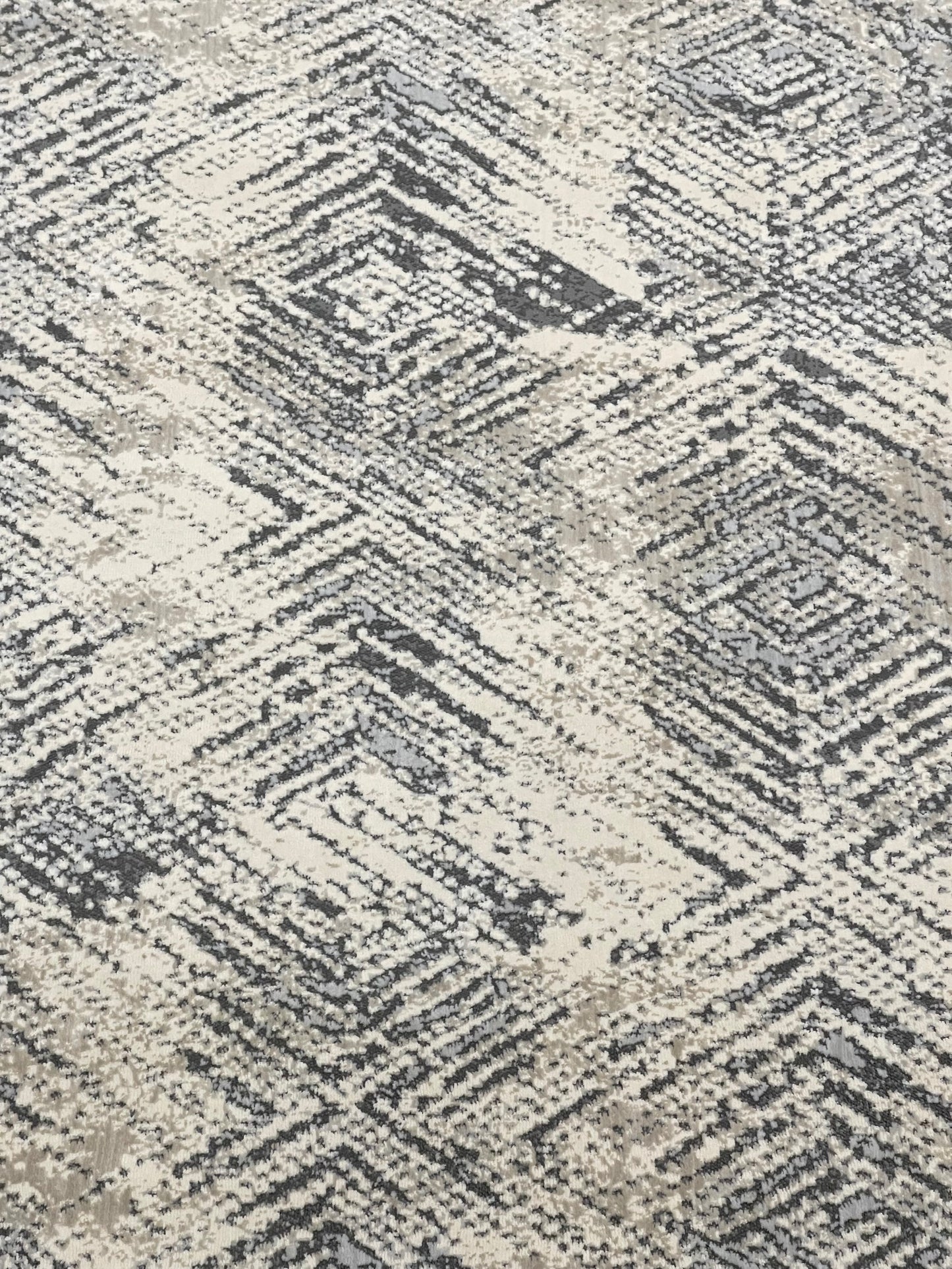 Irani Vintage Woven Rug.  Article -2076-Grey , Off white Size: 5 ft width x 7.3 ft length (150cm x 220cm)