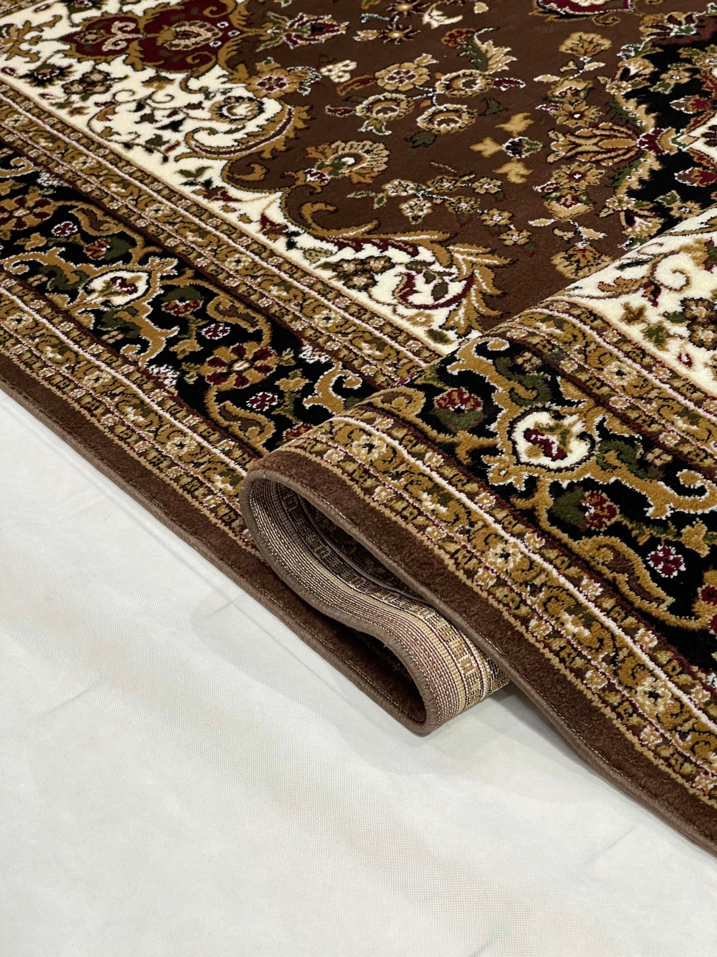 Persian  Polypropylene Rug,back woven(Article-153-Brown)
Size : 6.6 ft width x 9.6 ft length (200cm x 290cm)