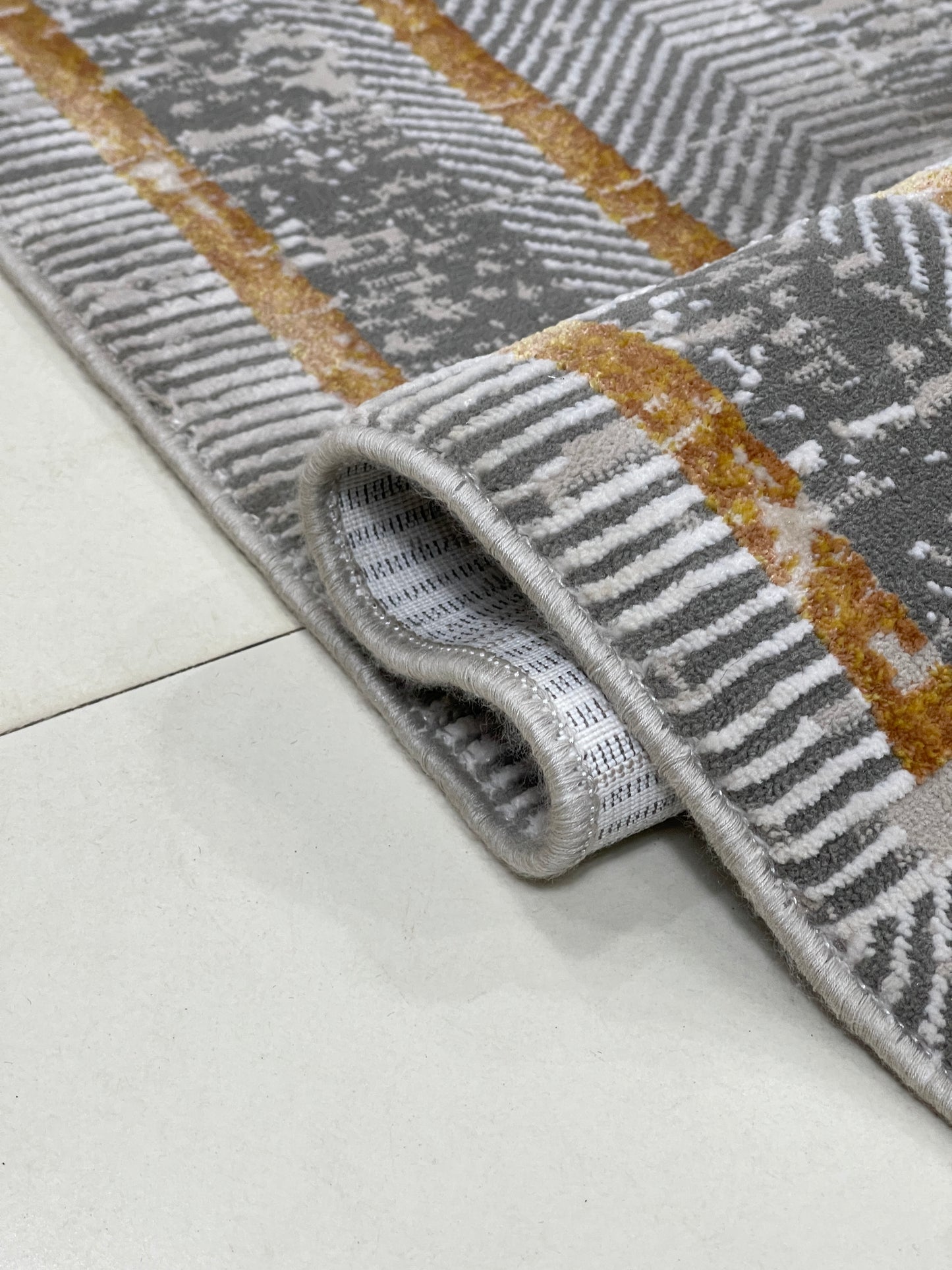Irani viscose Rug , Woven Back Article-304-Grey,Rust Size : 3 ft width x 5 ft length (100 cm x 150cm)