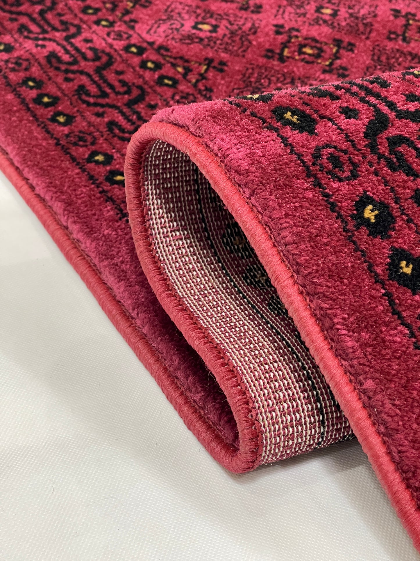 Persian Polypropylene Rug,Woven Back (Article-120-Red) Size : 3 ft width x 5 ft length (100cm x 150 cm)