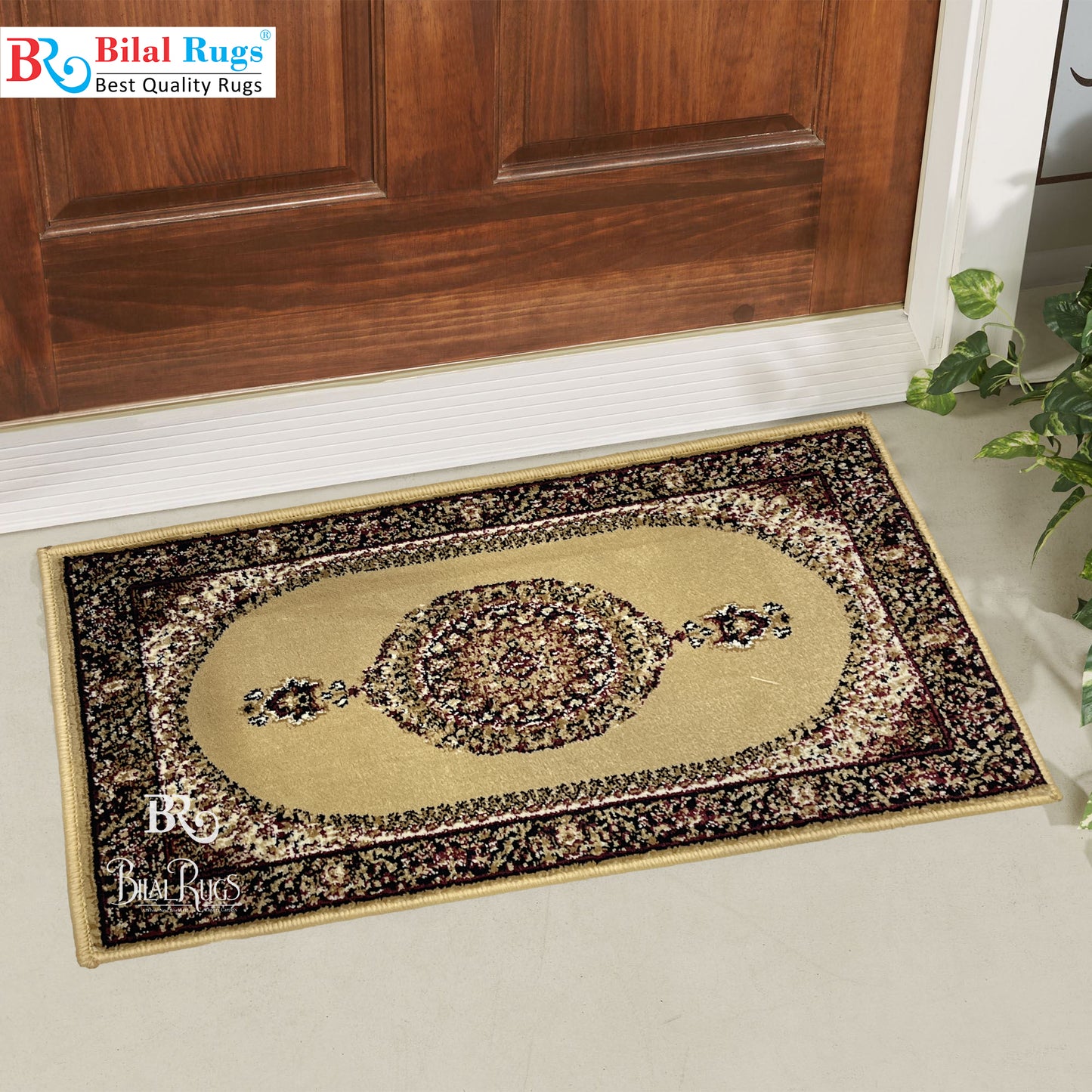 Beige Polypropylene Woven Door Mat.
Size : 40 cm x 75 cm