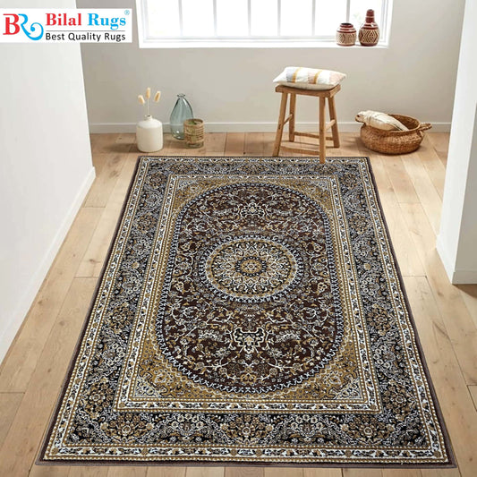 Persian polypropylene Rug,back woven(Article-22-Brown)
Size : 5ft width  x 7.3ft length (150cm x 220cm)