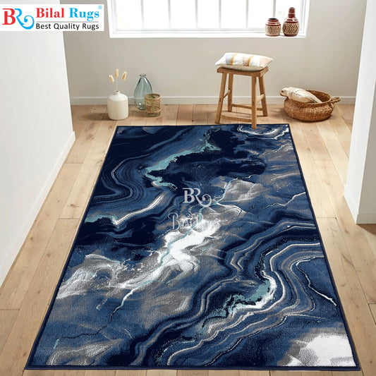Modern polypropylene Rug,back woven(Article-302-Dark Blue)