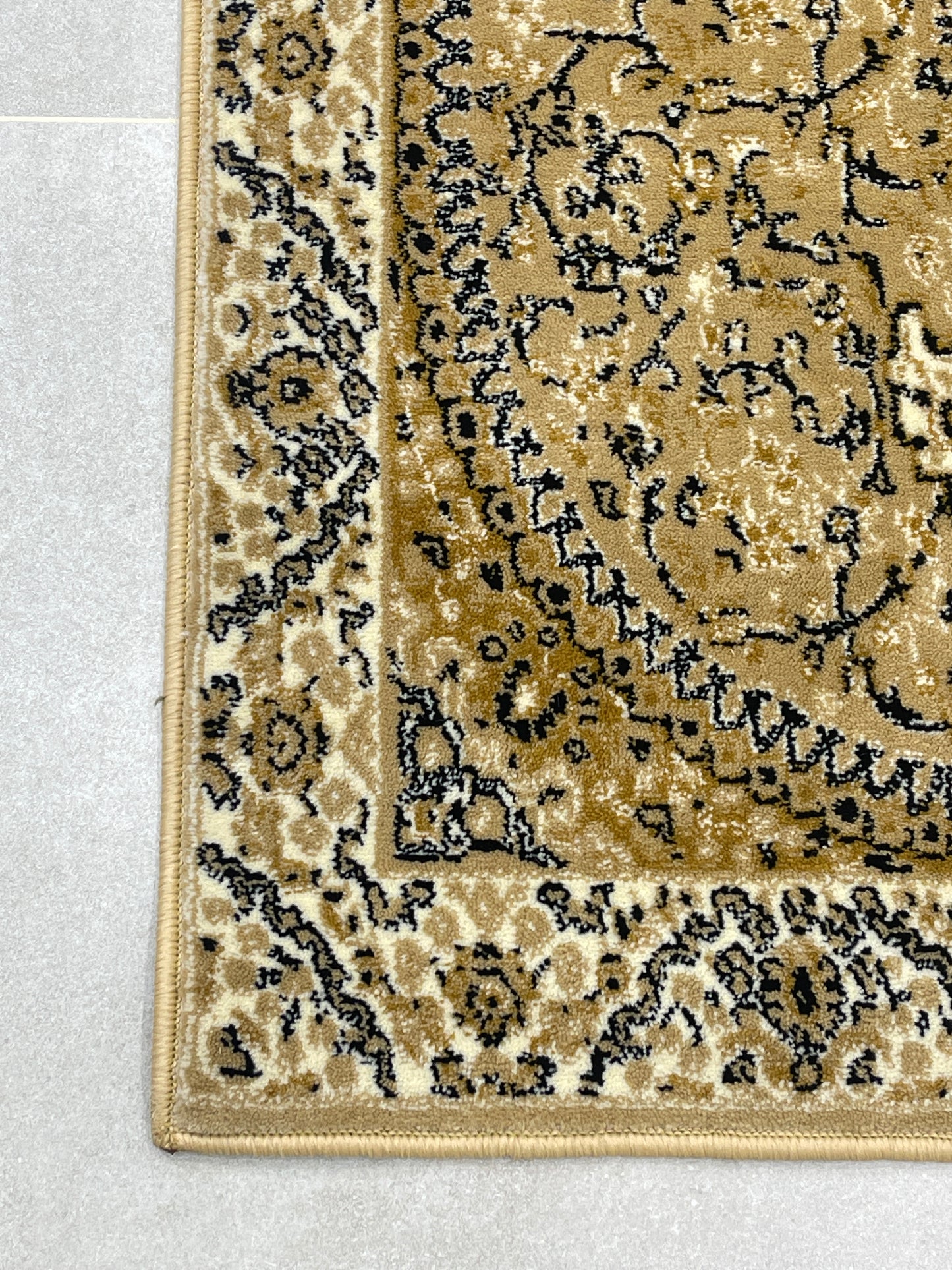 Beige Polypropylene Woven Rug.  Size : 2.6 ft width x 6.6 ft length  (80 cm x 200cm)