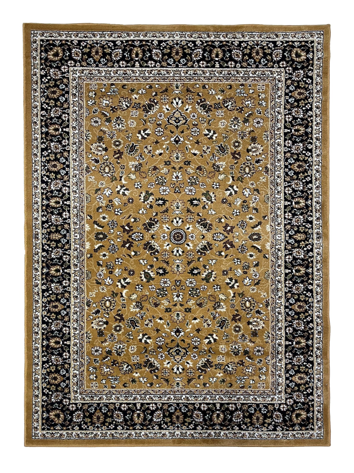 Gold Allover  polypropylene Rug,back woven(Article-140-Beige)