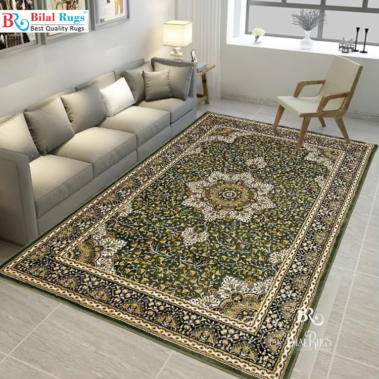 Persian Polypropylene Rug,back woven(Article-04-Green)