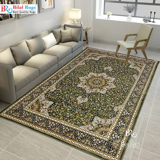 Persian Polypropylene Rug,back woven(Article-04-Green)