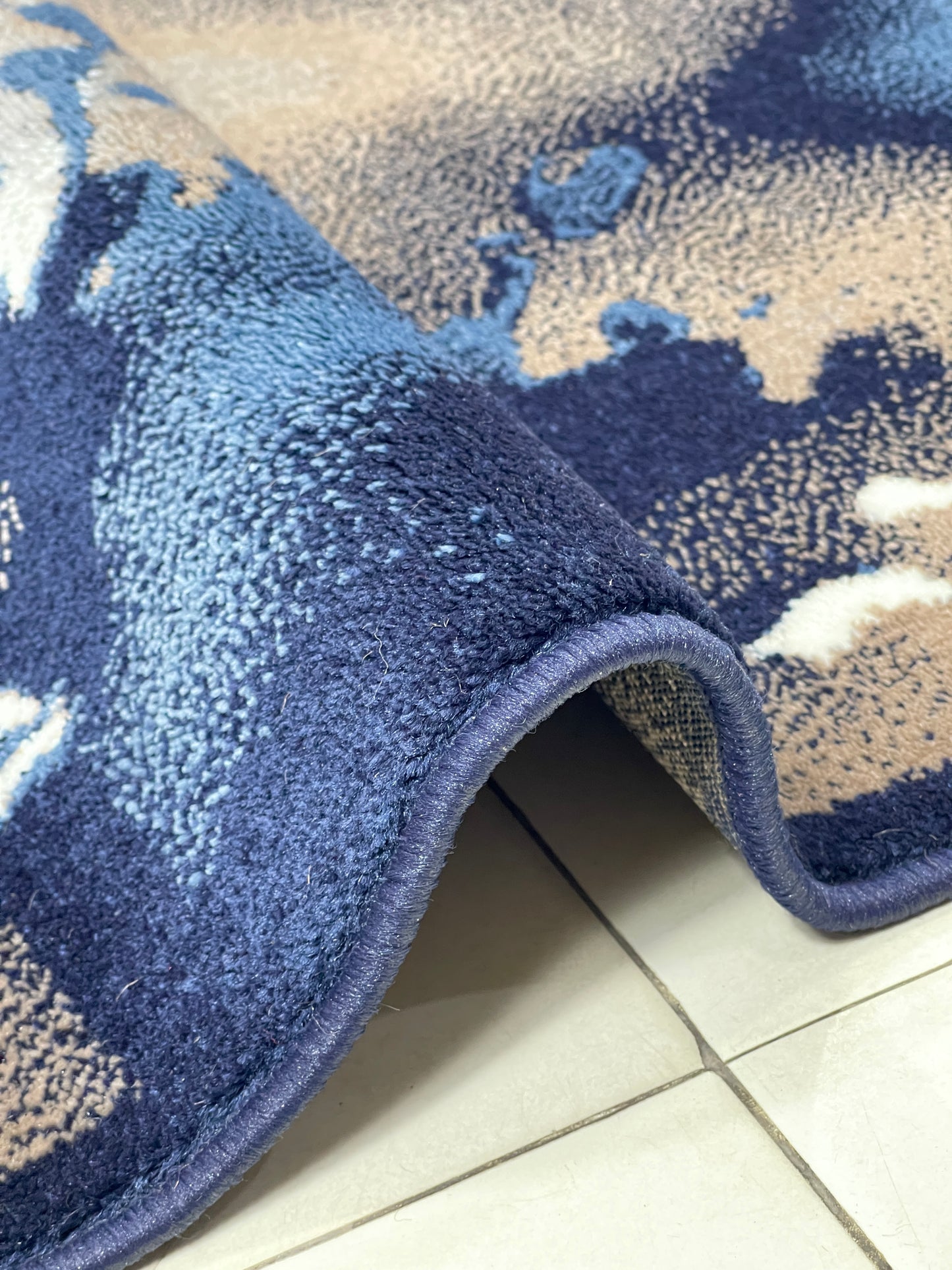 Modern polypropylene Rug,back woven(Article-556-Dark Blue)
