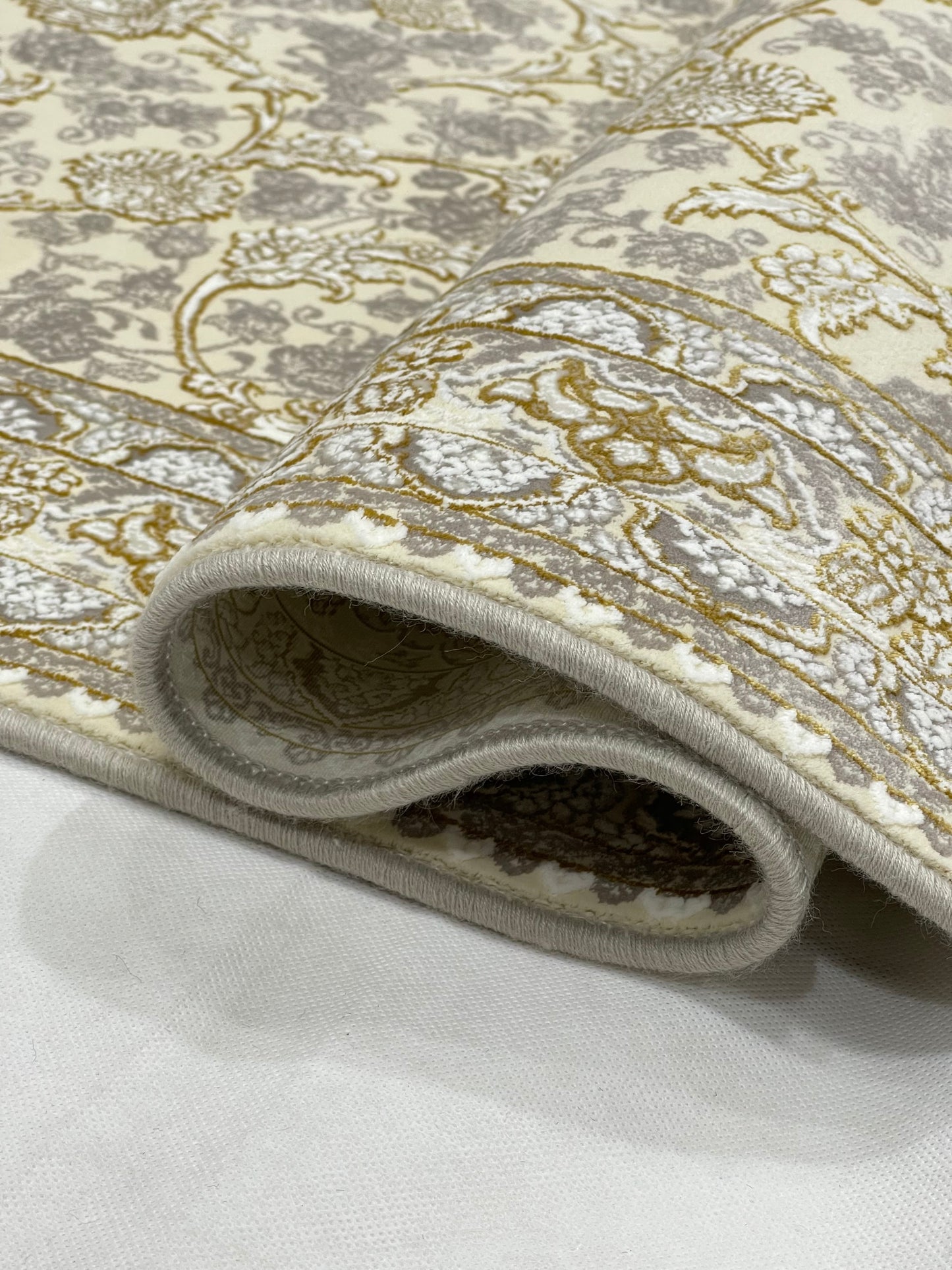 Irani Pure Acrylic 1200 Reeds Article -202-Off white Size : 3 ft width x 5 ft length (100cm x 150cm)