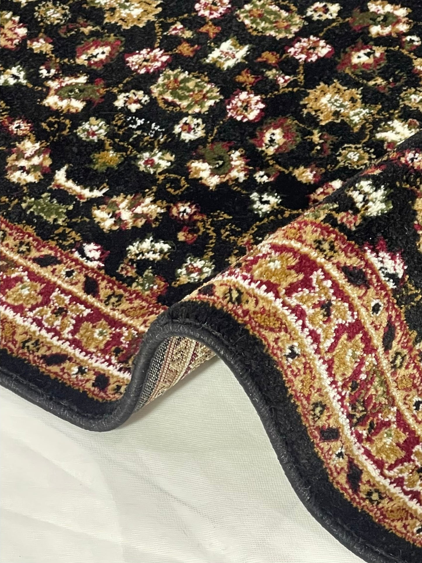 Black Persian Polypropylene Woven Runner.
 Size : 2.6 ft width x 6.6 ft length
 (80 cm x 200cm)