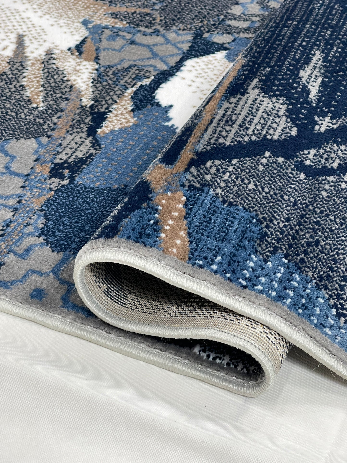 Modern Polypropylene Rug,Back Woven(Article-1654-Grey)