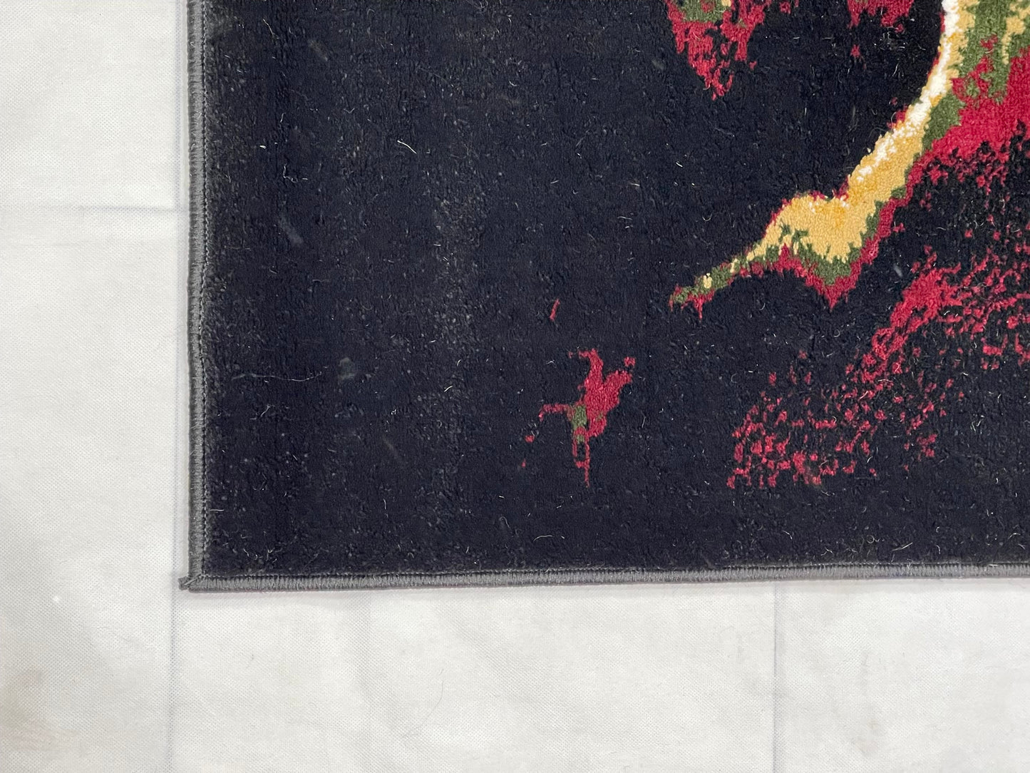 Modern polypropylene Rug,back woven(Article-370-Black , Multi )