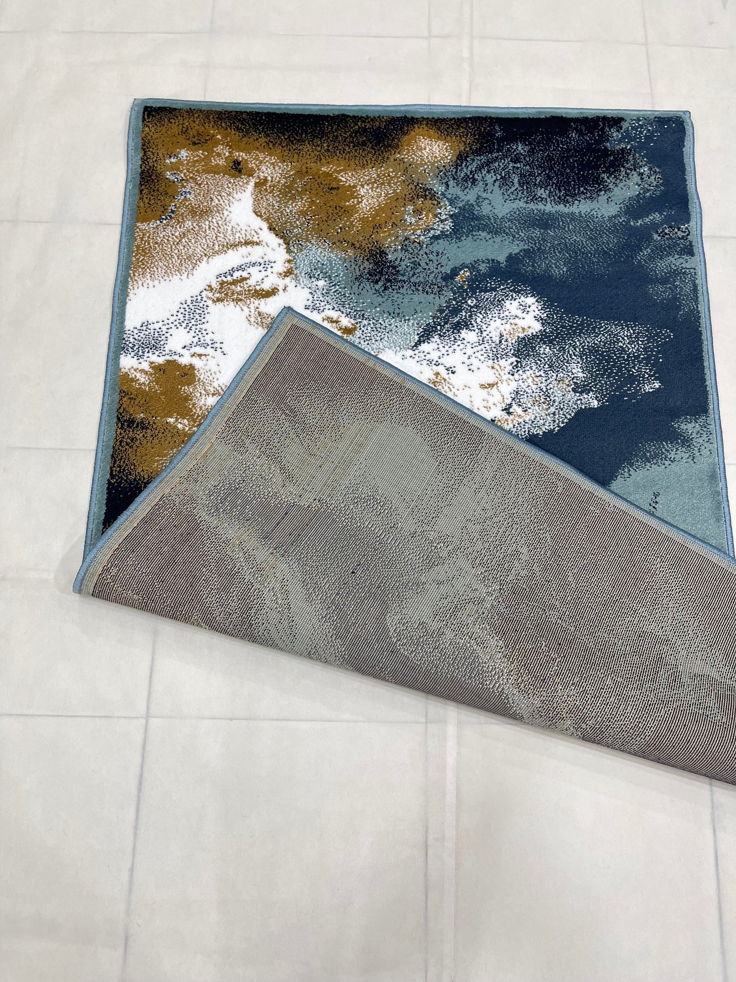 Modern Polypropylene Rug,Woven Back (Article-71-Feroze) Size : 3 ft width x 5 ft length (100cm x 150 cm)